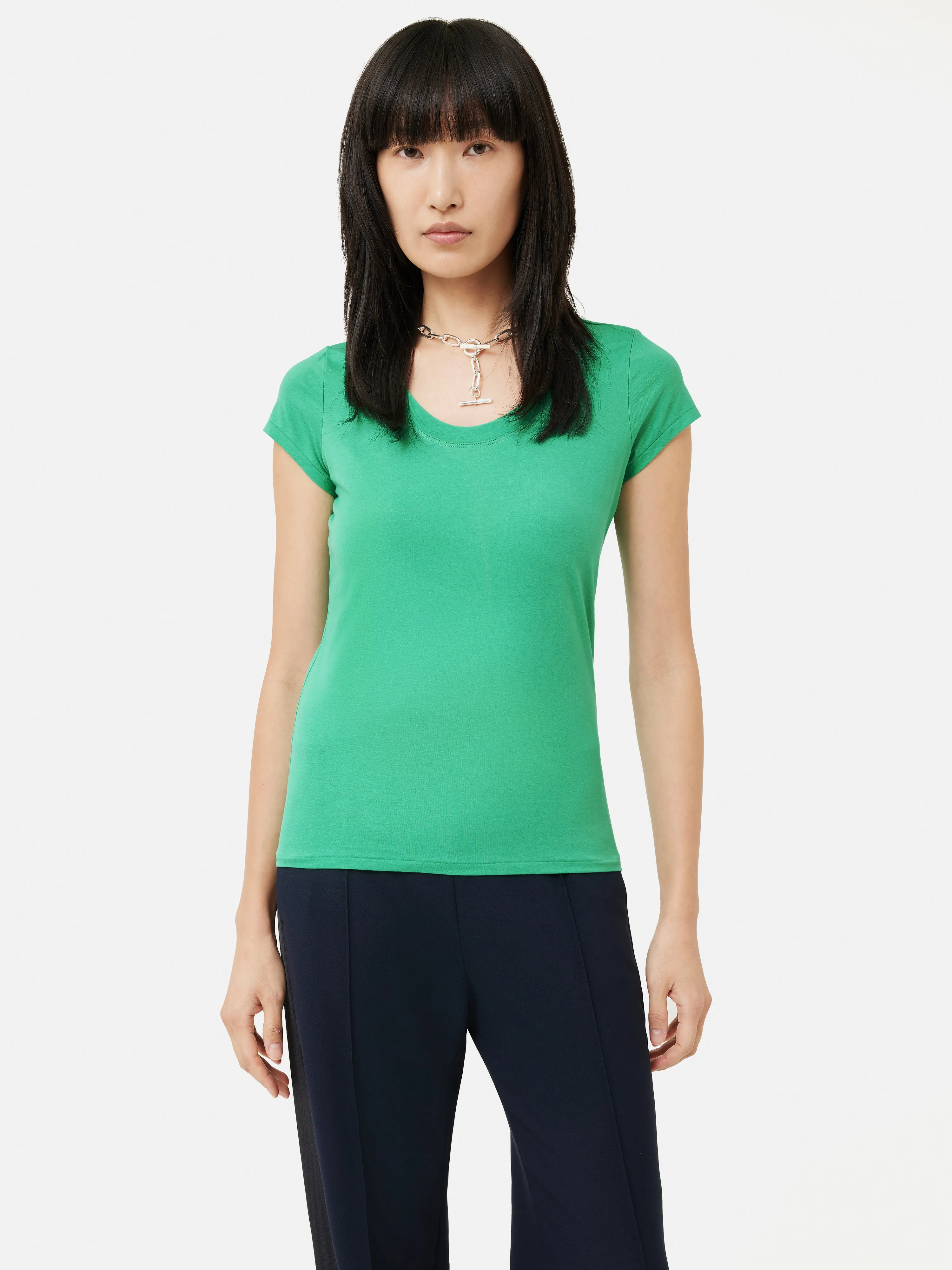 Supima Cotton Short Sleeve Tee | Modern Green sold by Jigsaw product image thumbnail 4