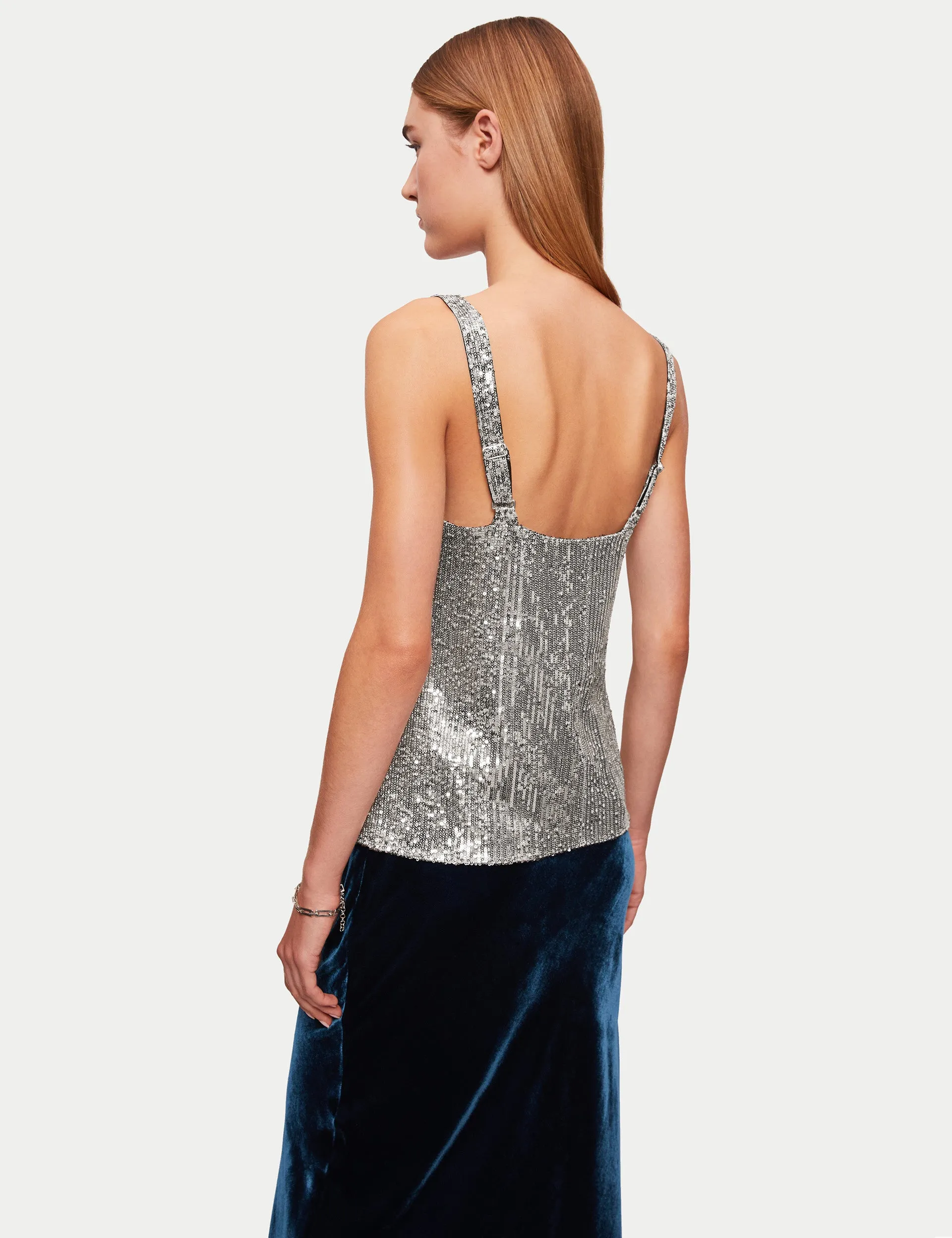 Sequin Cami | Pewter sold by Jigsaw product image thumbnail 4
