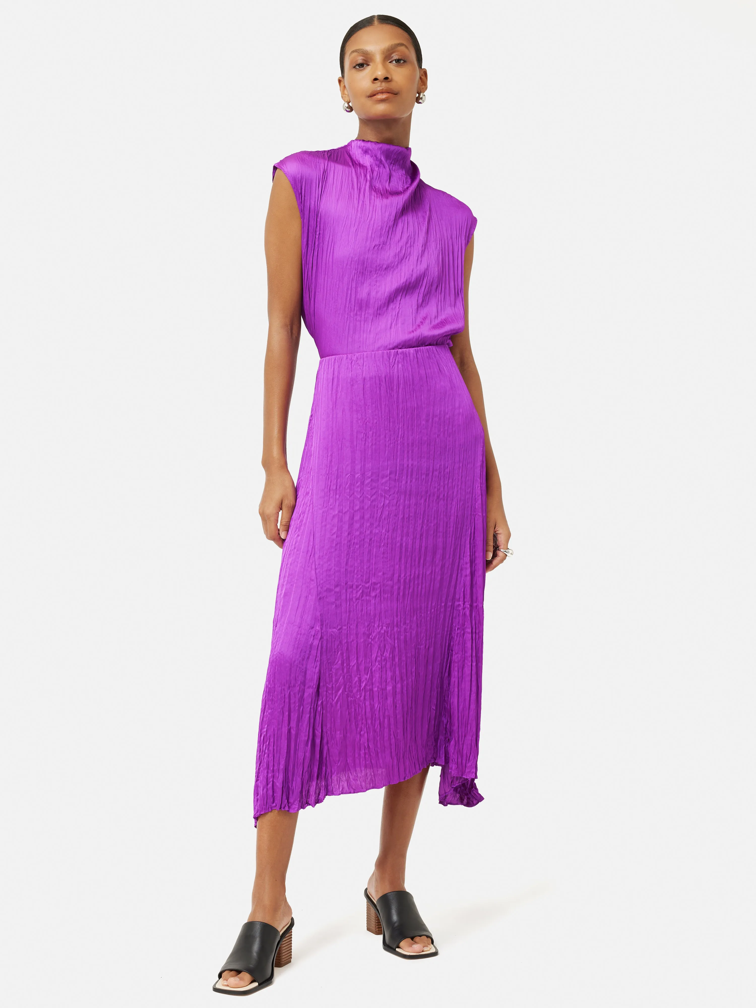 Satin Crinkle Sleeveless Top | Purple Orchid sold by Jigsaw product image thumbnail 2