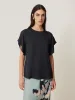 Silk Drape Sleeve Top | Navy sold by Jigsaw