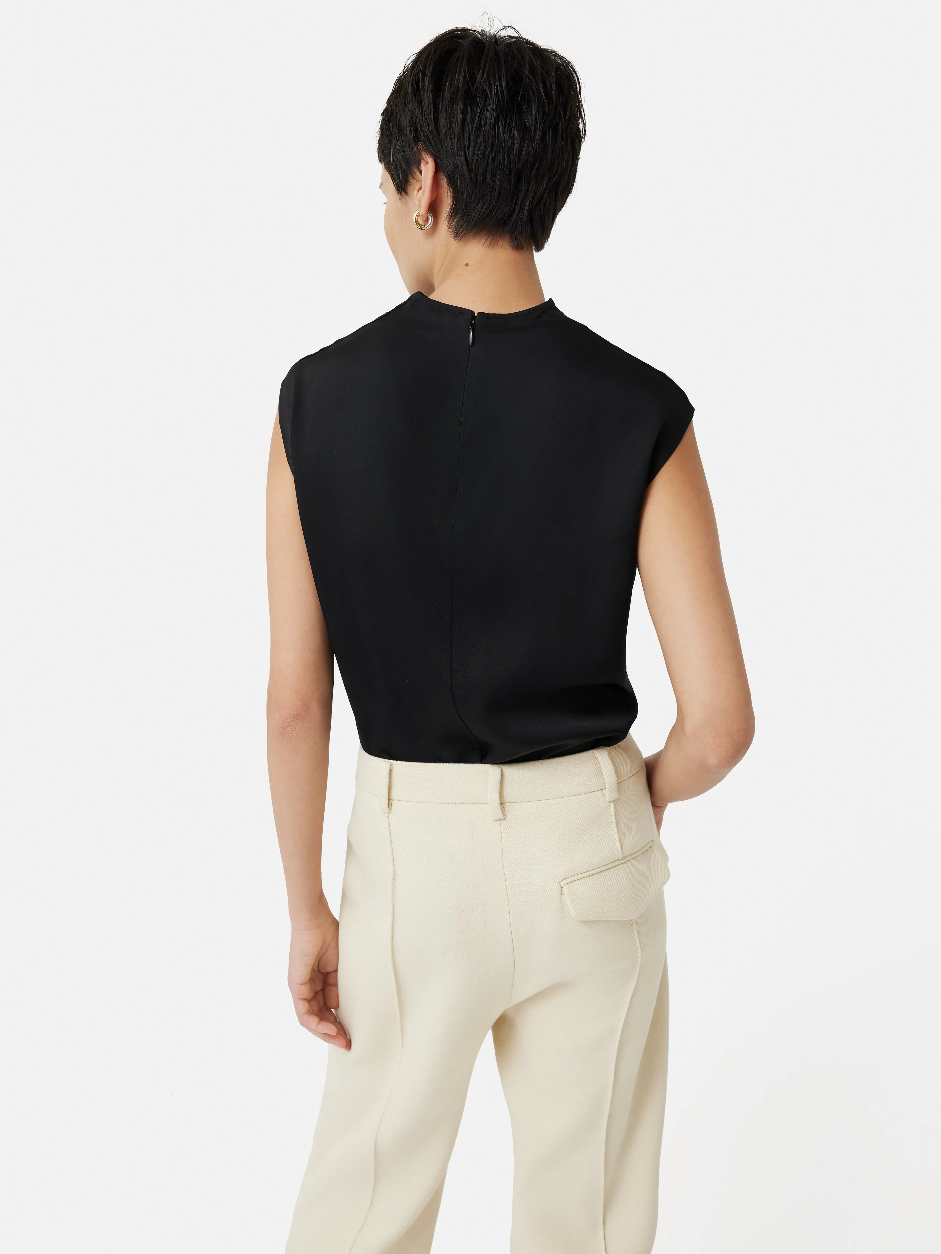 Satin Cowl Neck Top | Black sold by Jigsaw product image thumbnail 5