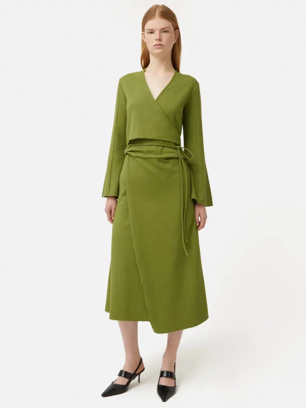 Textured Jersey Wrap Dress | Green sold by Jigsaw