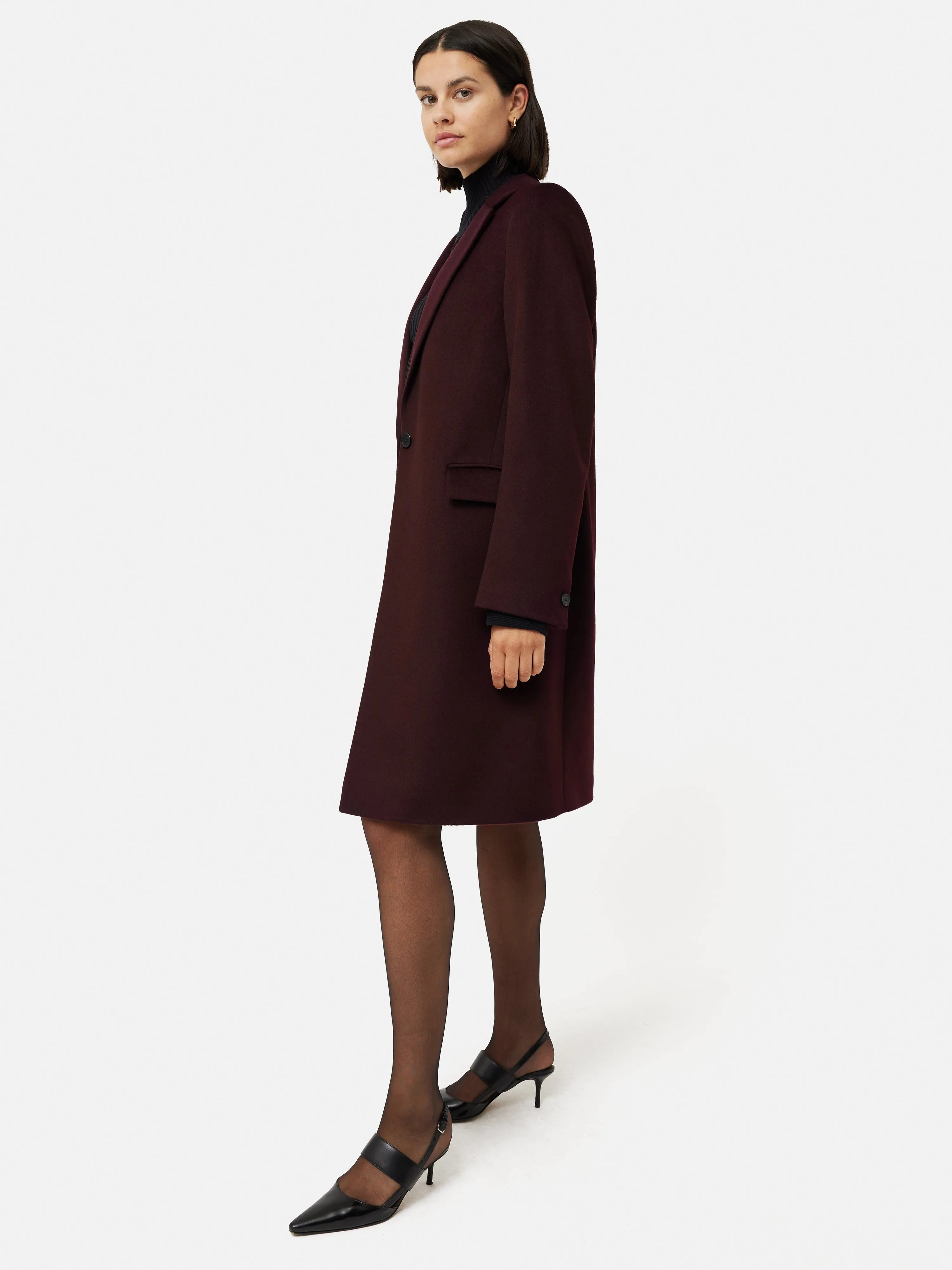 Relaxed Wool City Coat | Oxblood sold by Jigsaw product image thumbnail 4