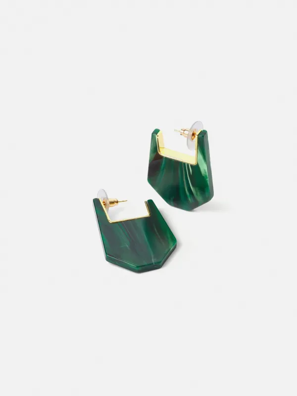 Resin Earring | Green sold by Jigsaw