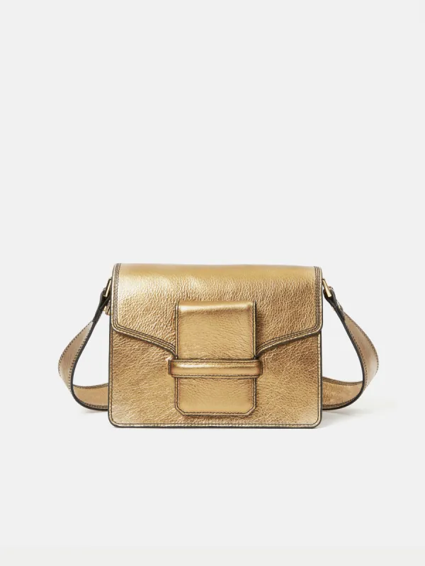 Ada Leather Crossbody Bag | Gold sold by Jigsaw
