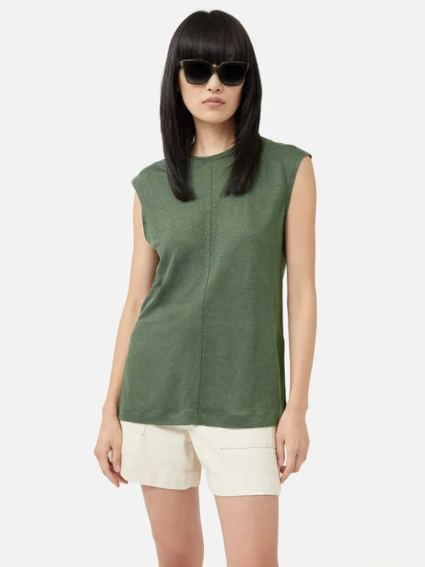 Linen Tunic Tee | Green sold by Jigsaw
