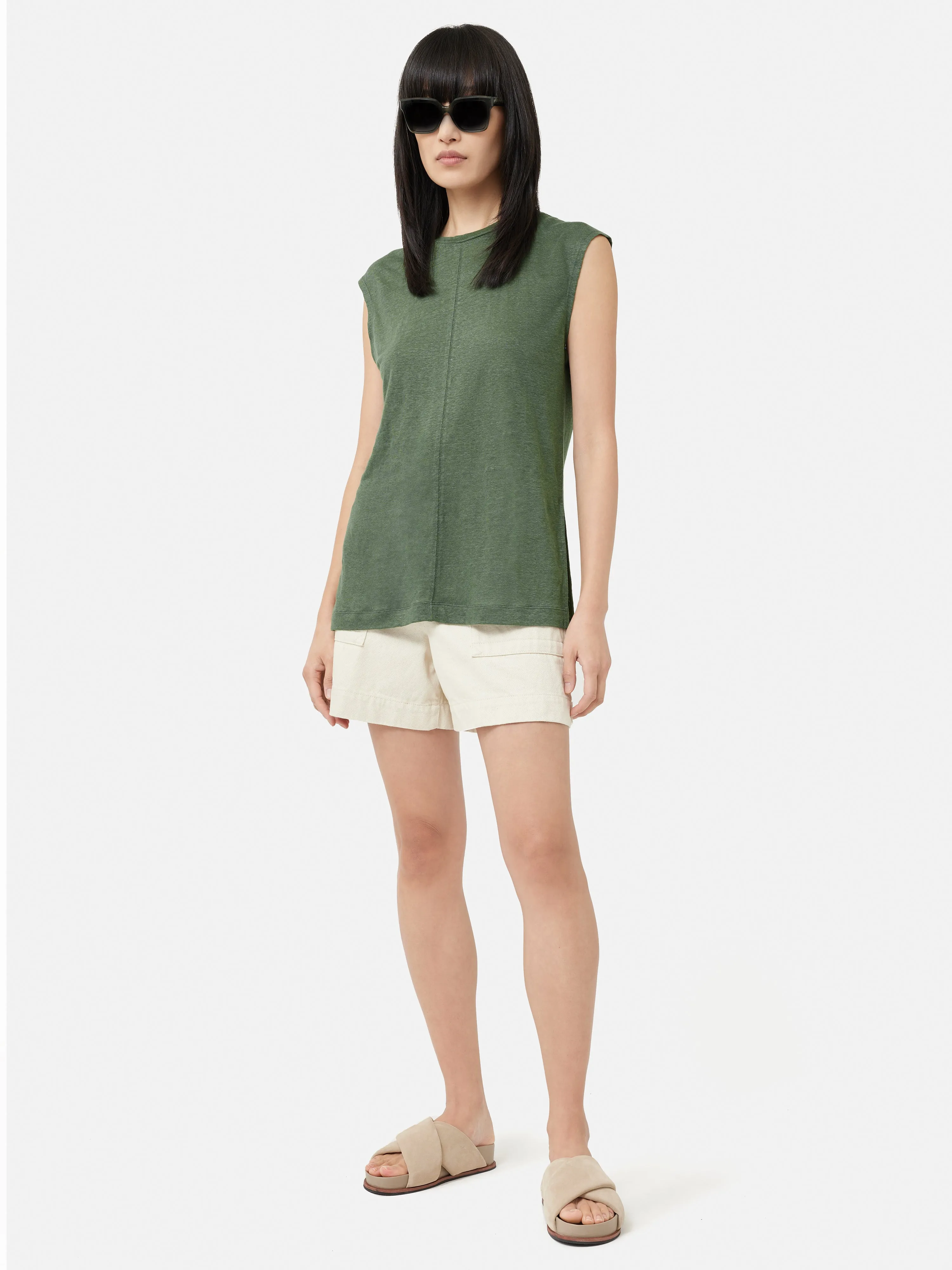 Linen Tunic Tee | Green sold by Jigsaw product image thumbnail 3