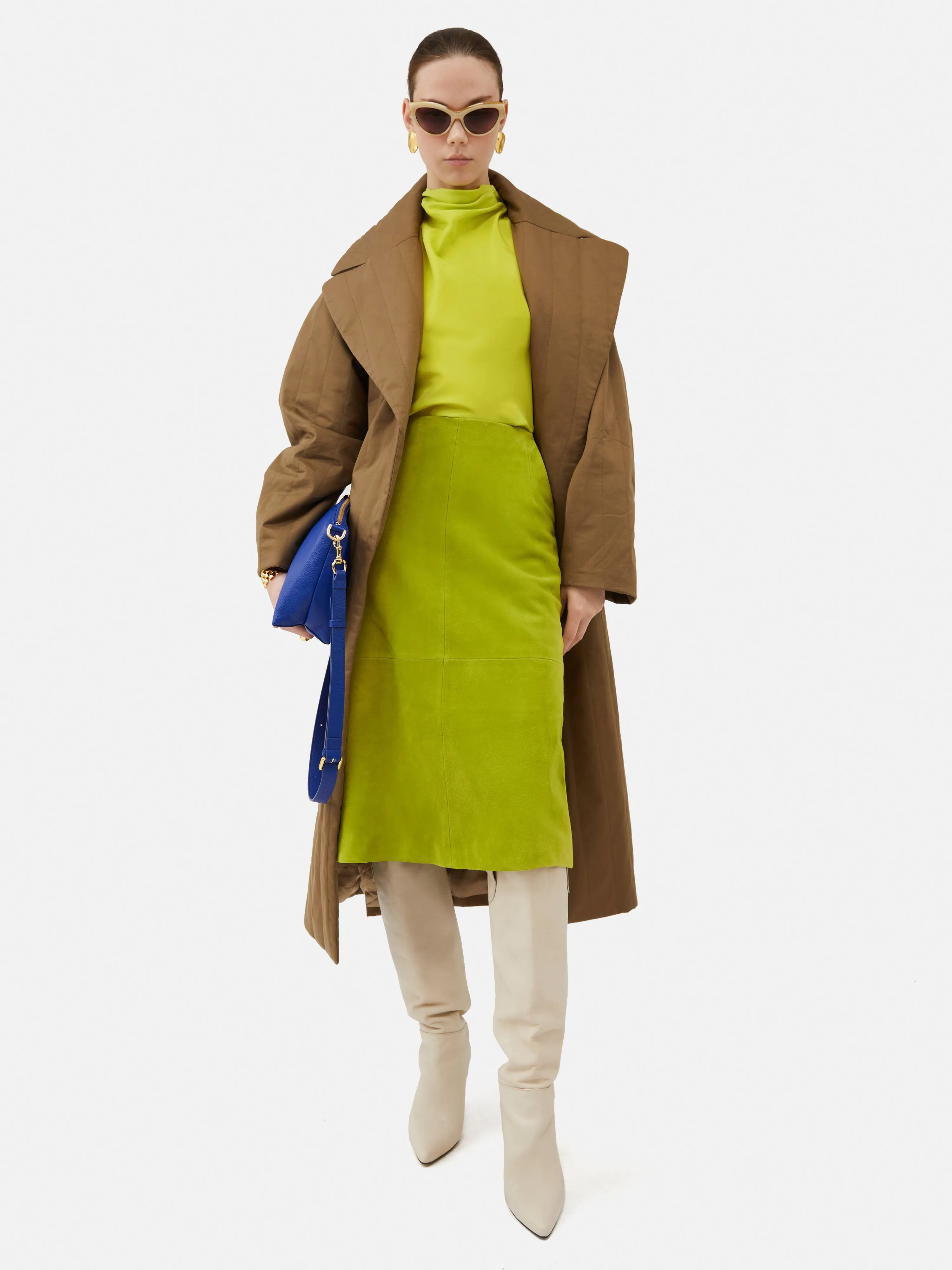 Suede Midi Skirt | Green sold by Jigsaw product image thumbnail 3