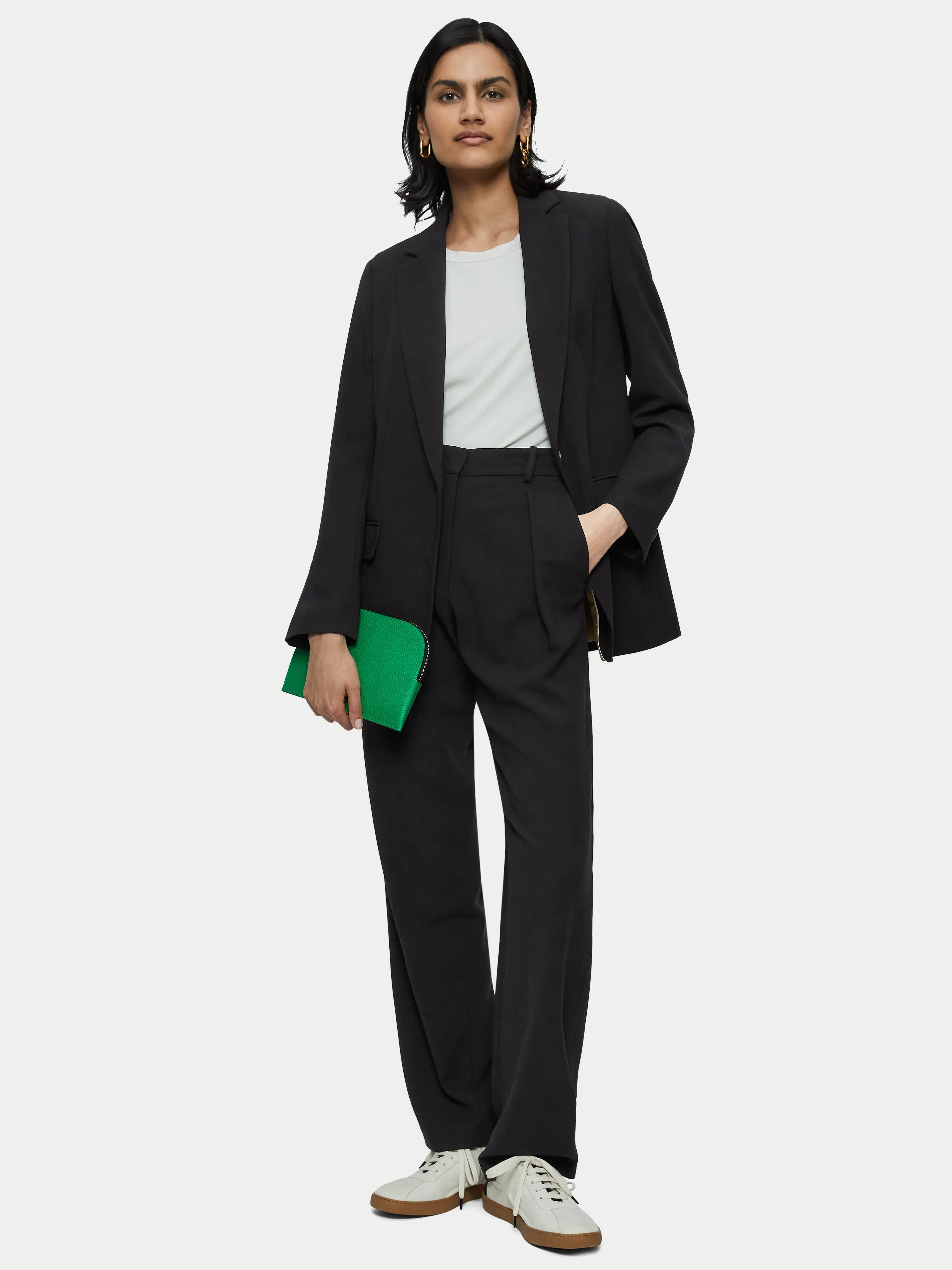 Fluid Twill Logan Trouser | Black sold by Jigsaw product image thumbnail 3