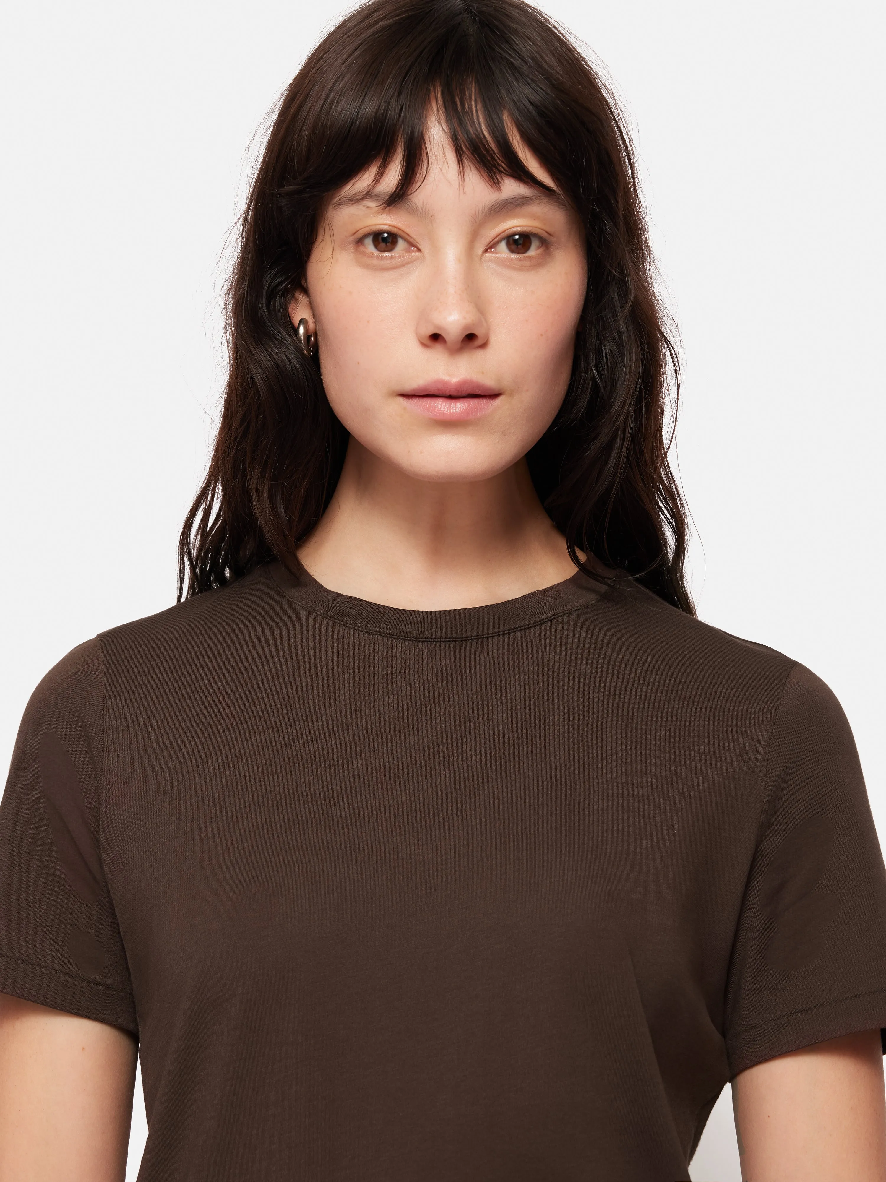 Supima Cotton Crew Neck Tee | Brown sold by Jigsaw product image thumbnail 2