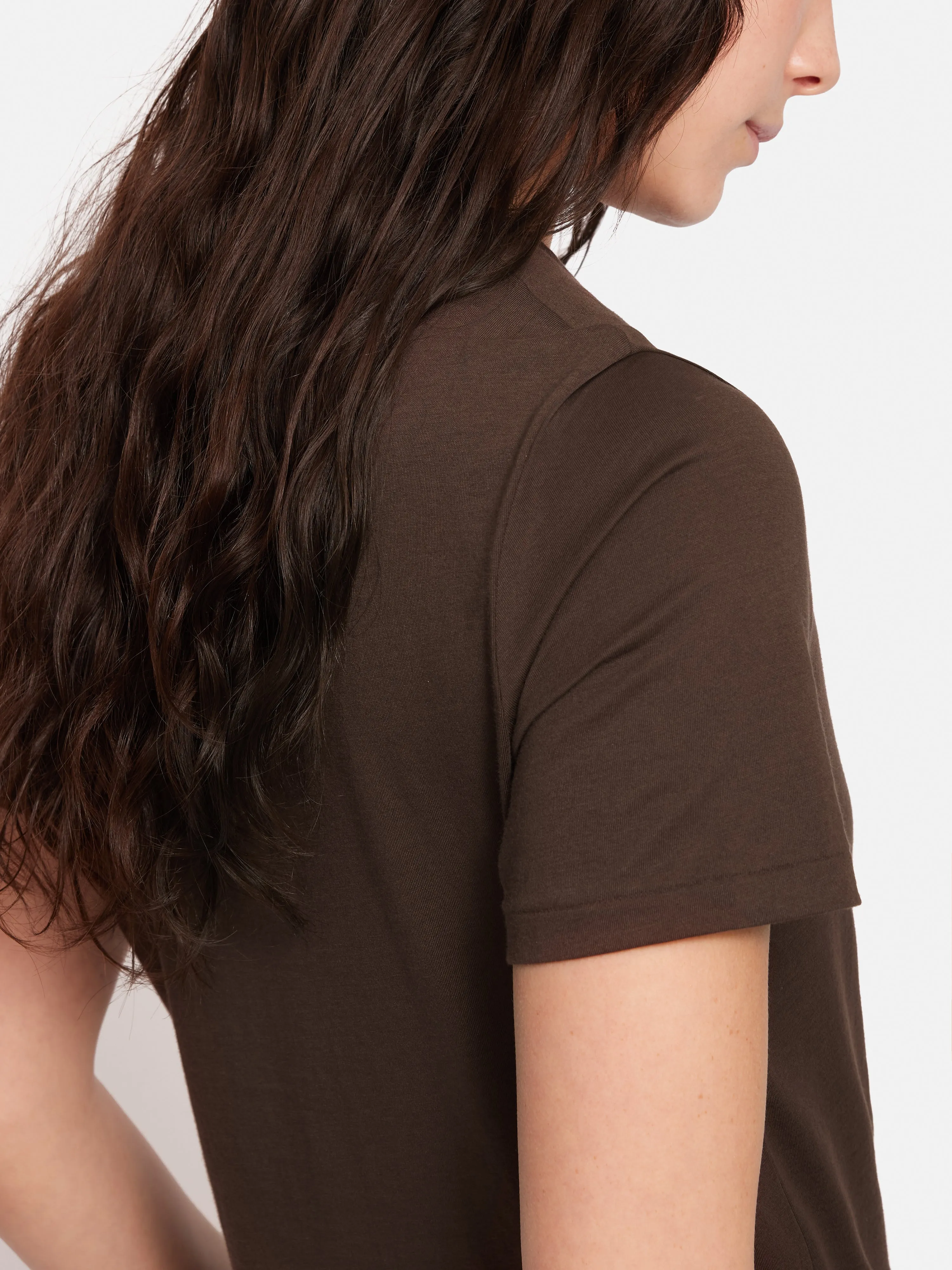 Supima Cotton Crew Neck Tee | Brown sold by Jigsaw product image thumbnail 4