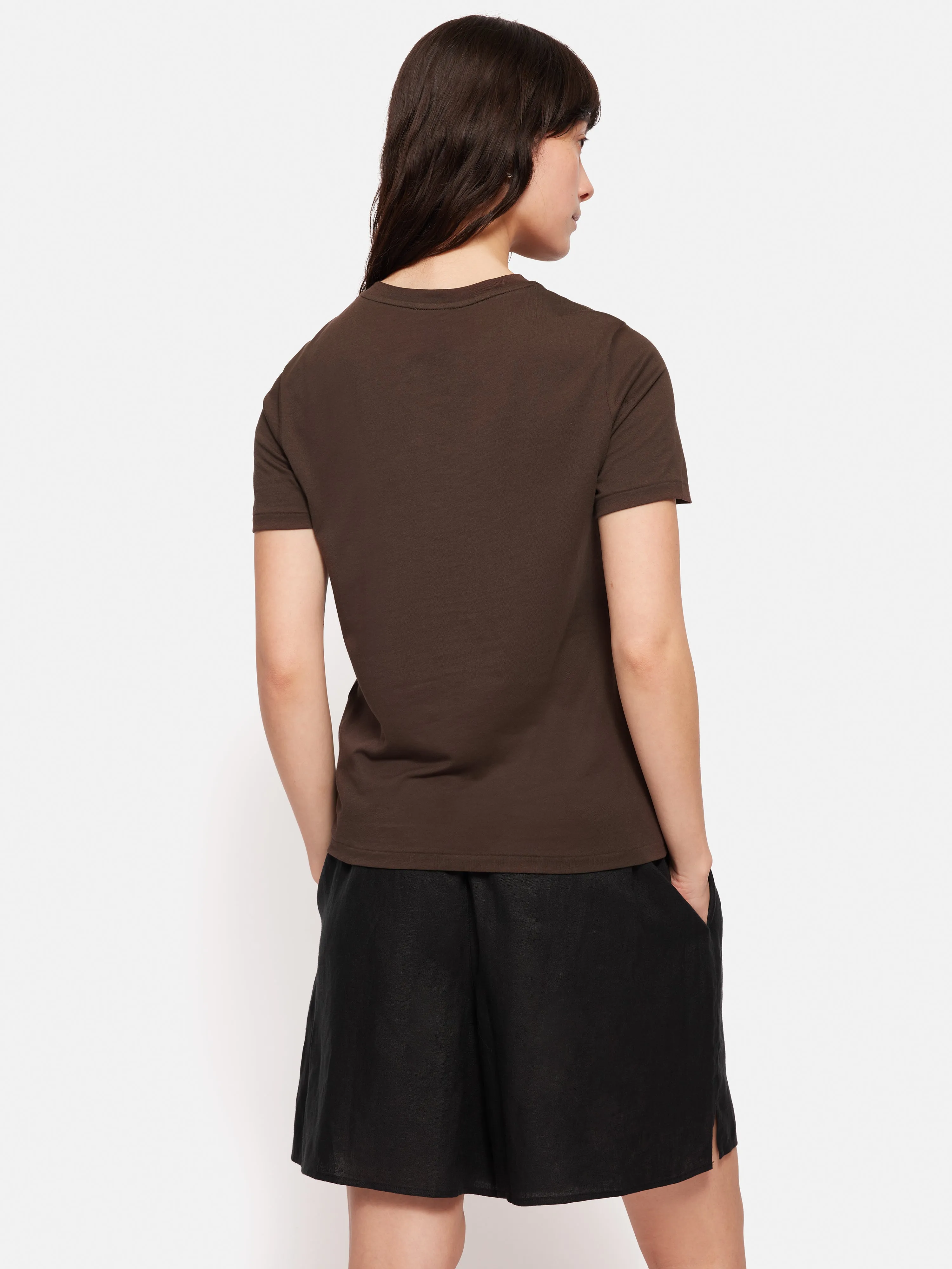 Supima Cotton Crew Neck Tee | Brown sold by Jigsaw product image thumbnail 5