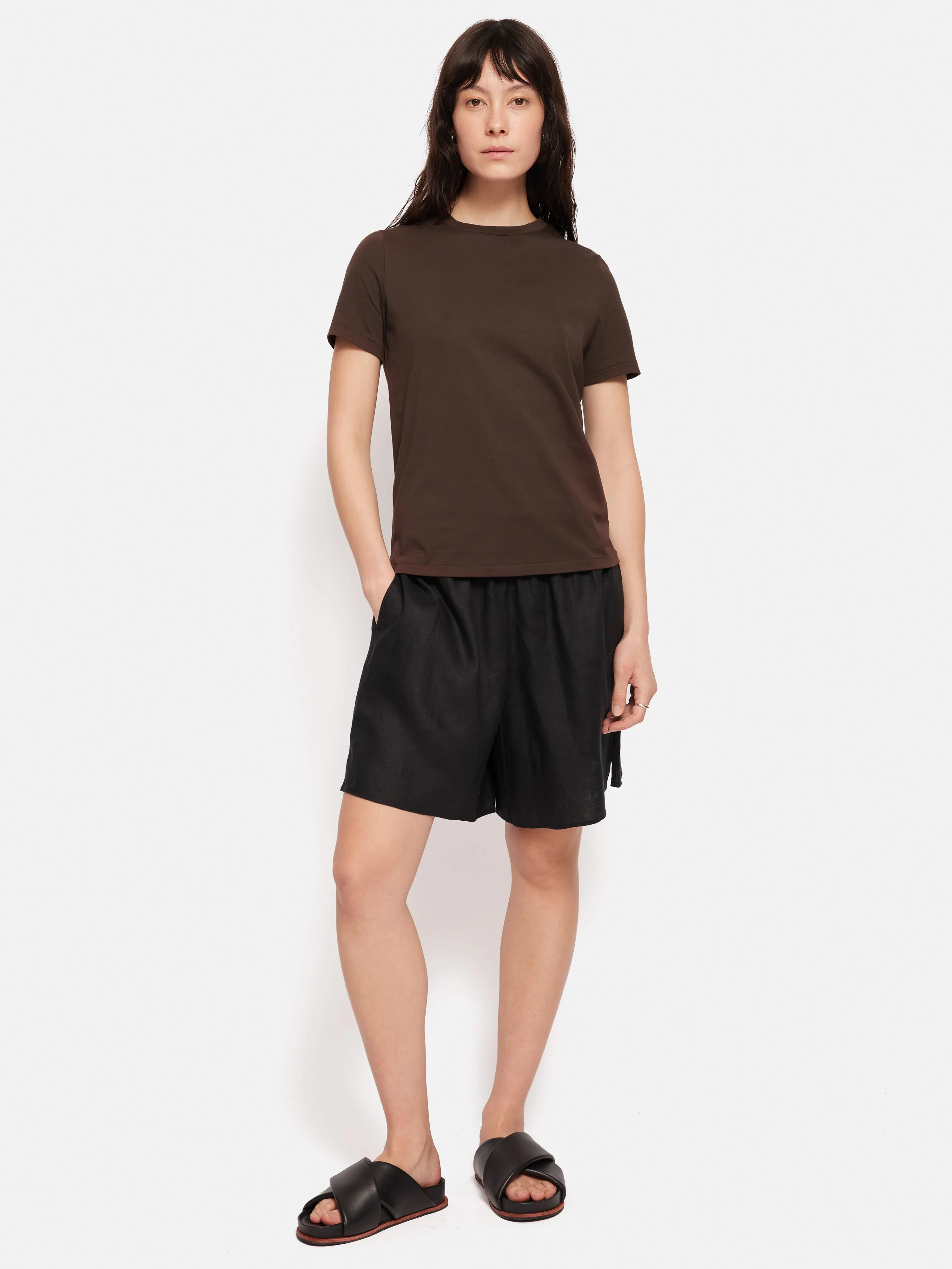 Supima Cotton Crew Neck Tee | Brown sold by Jigsaw product image thumbnail 3