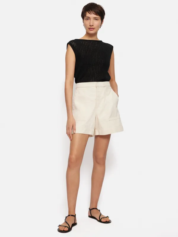 Linear Pointelle Tank | Black sold by Jigsaw