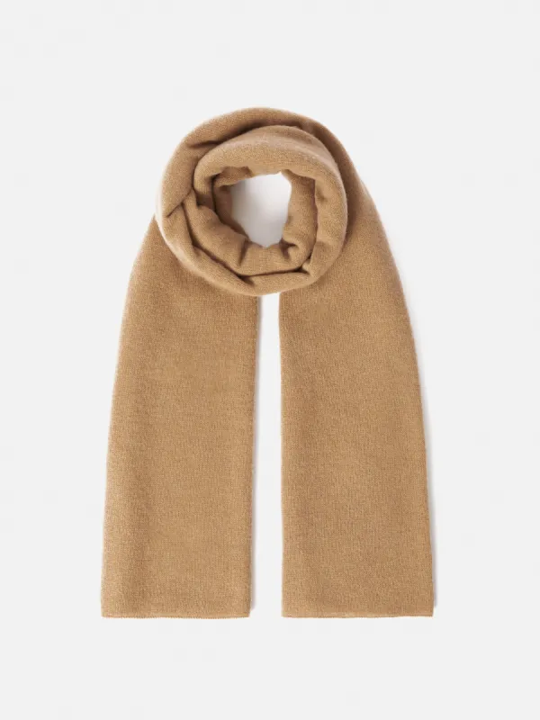 Miller Wool Cashmere Blend Scarf | Camel sold by Jigsaw