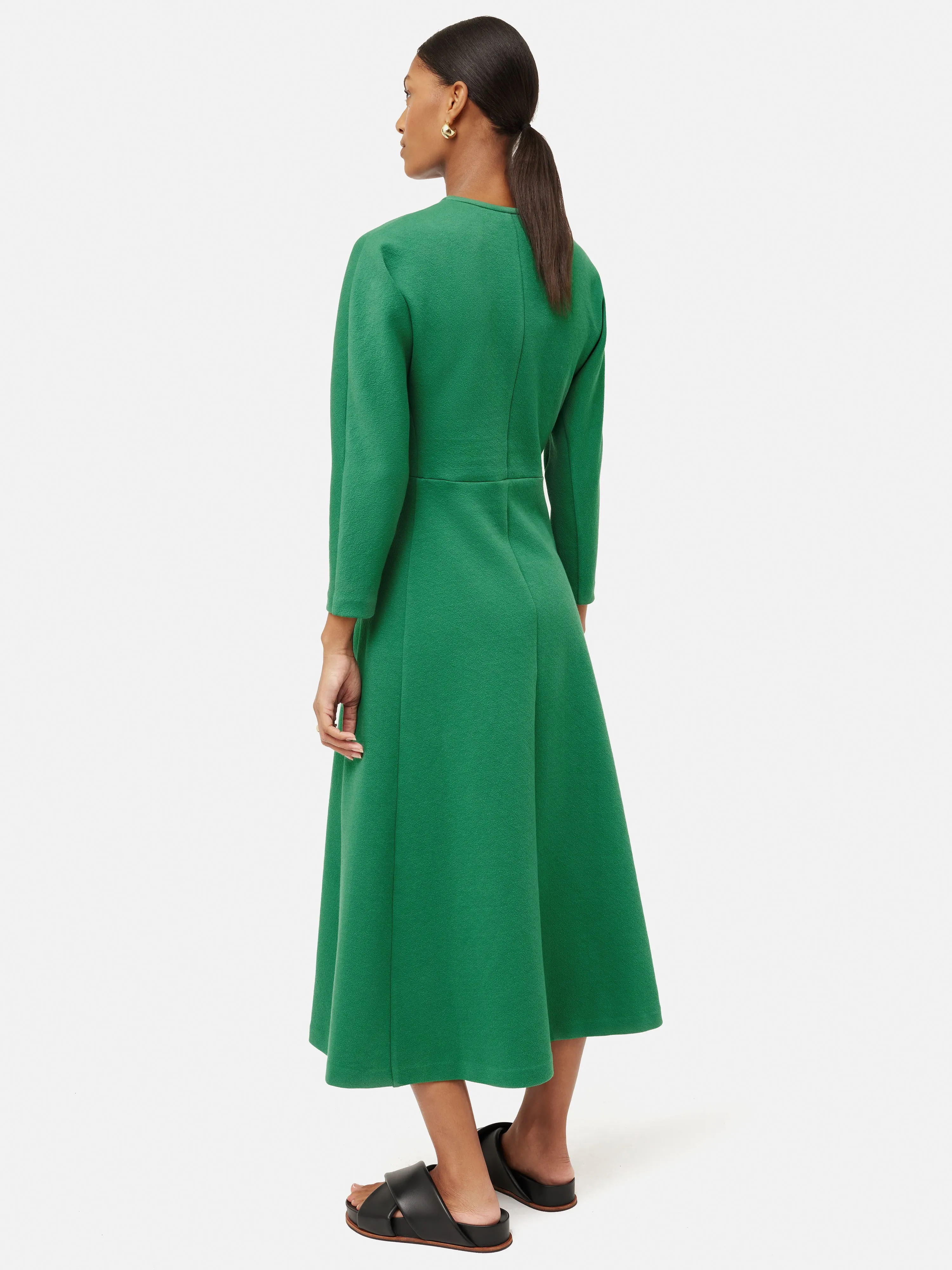 Crepe Jersey Zip Dress | Green sold by Jigsaw product image thumbnail 4