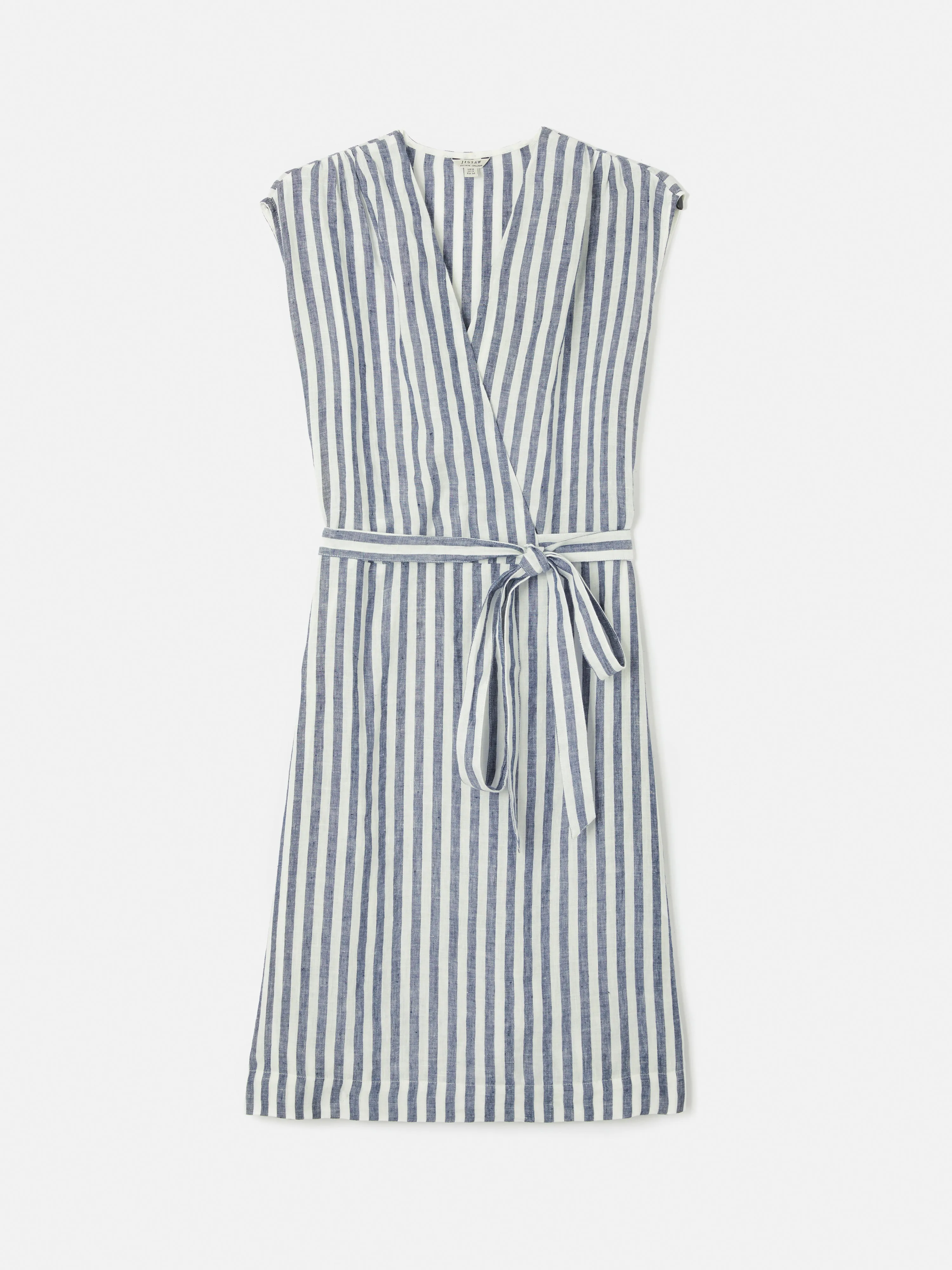 Linen Stripe Wrap Dress | Blue sold by Jigsaw product image thumbnail 5