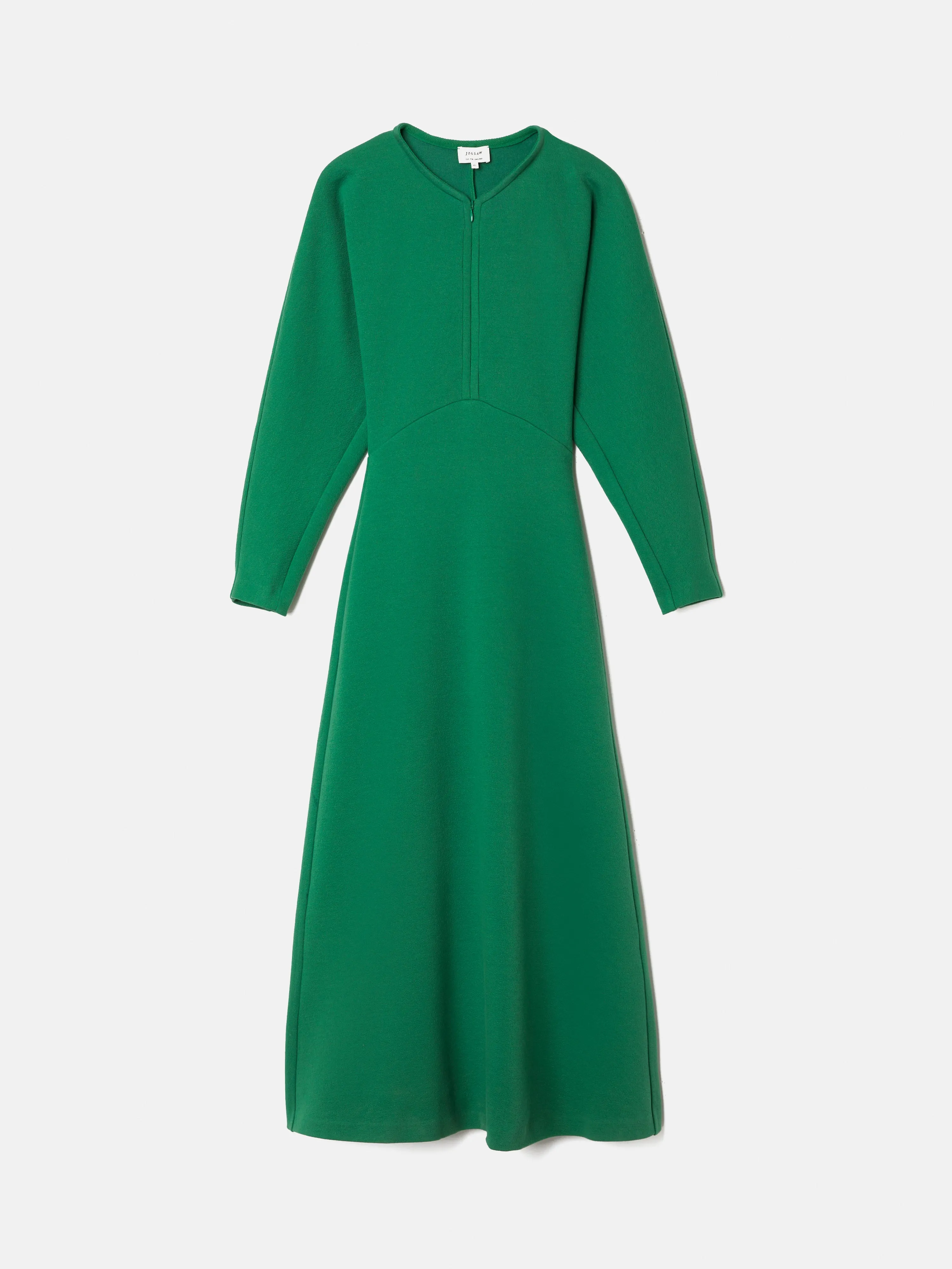 Crepe Jersey Zip Dress | Green sold by Jigsaw product image thumbnail 5
