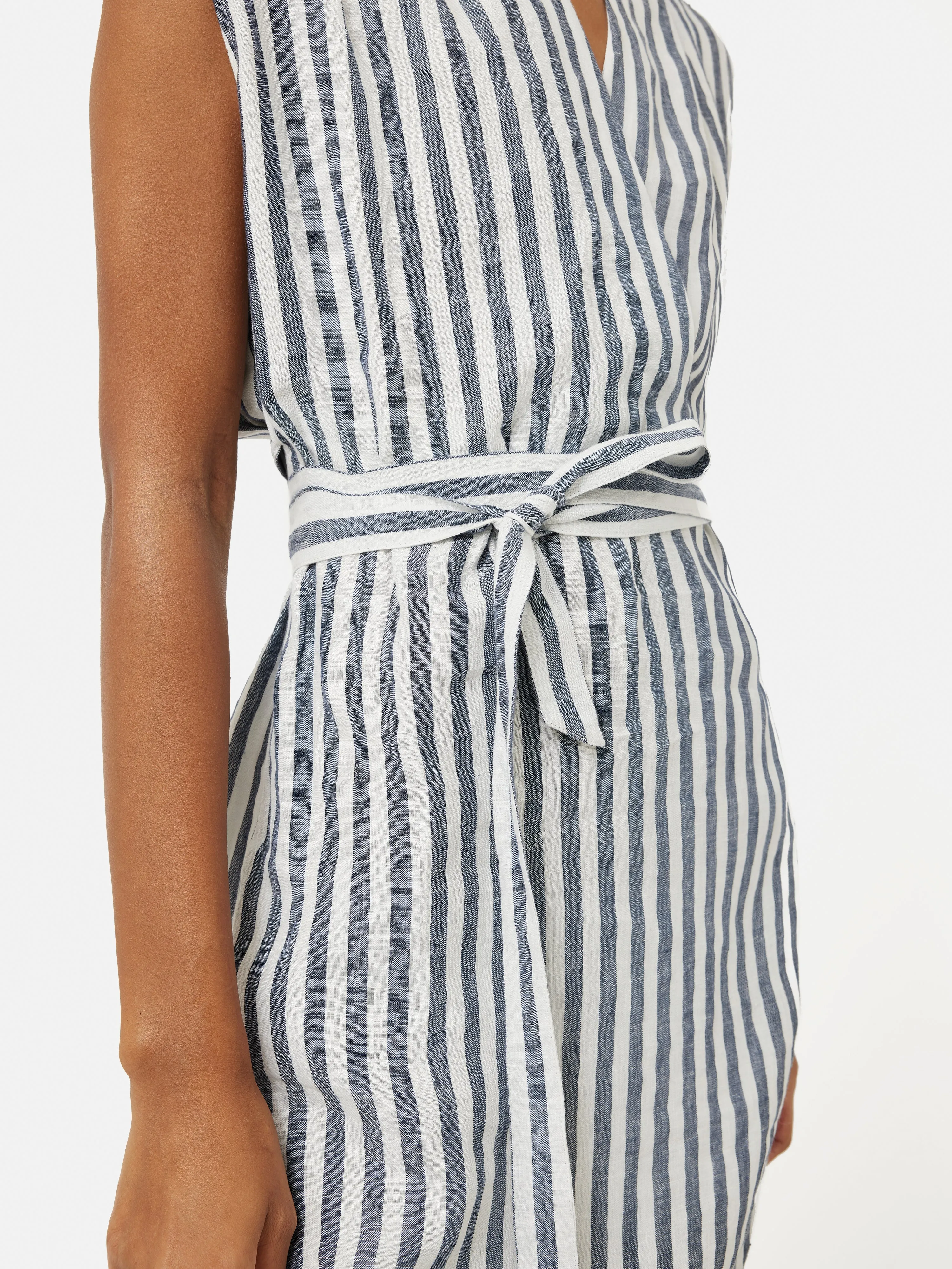 Linen Stripe Wrap Dress | Blue sold by Jigsaw product image thumbnail 2