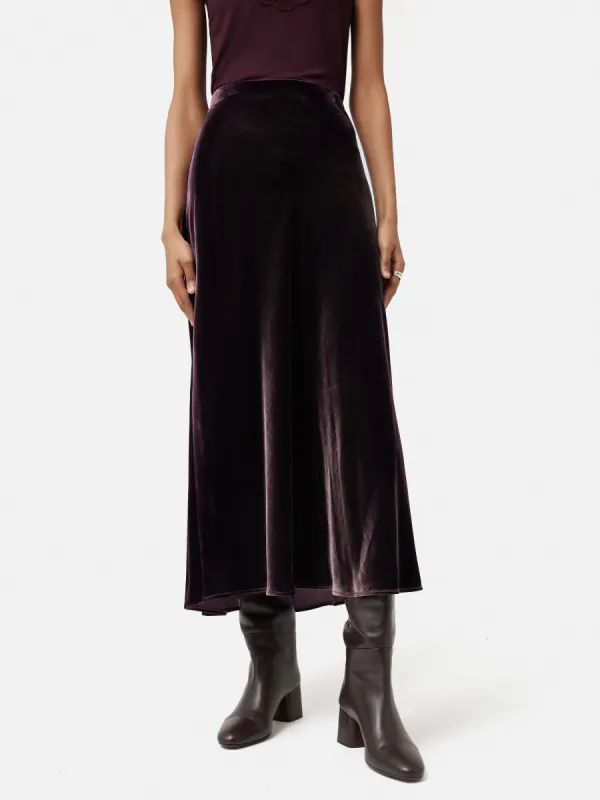 Velvet Maxi Skirt | Purple sold by Jigsaw