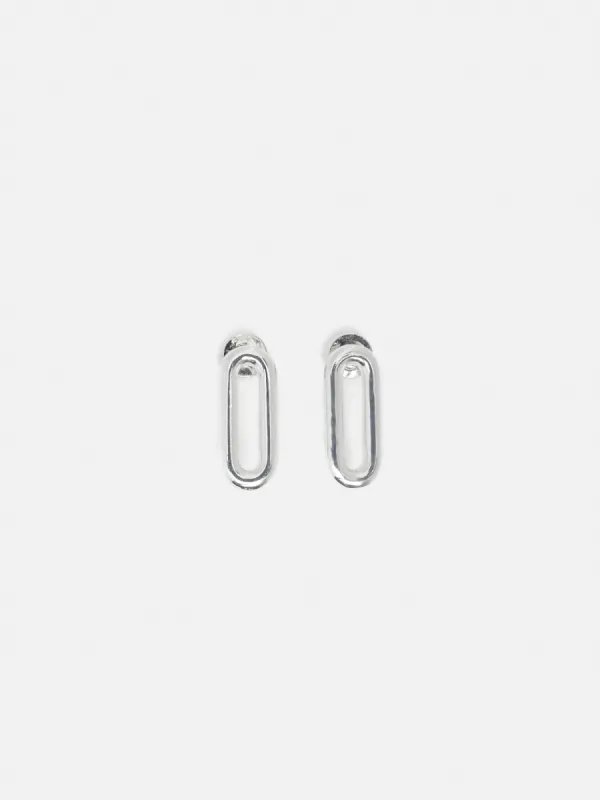 Small Link Stud Earrings | Silver sold by Jigsaw