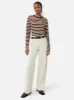 Cotton Slub Stripe Long Sleeve Tee | Burgundy sold by Jigsaw