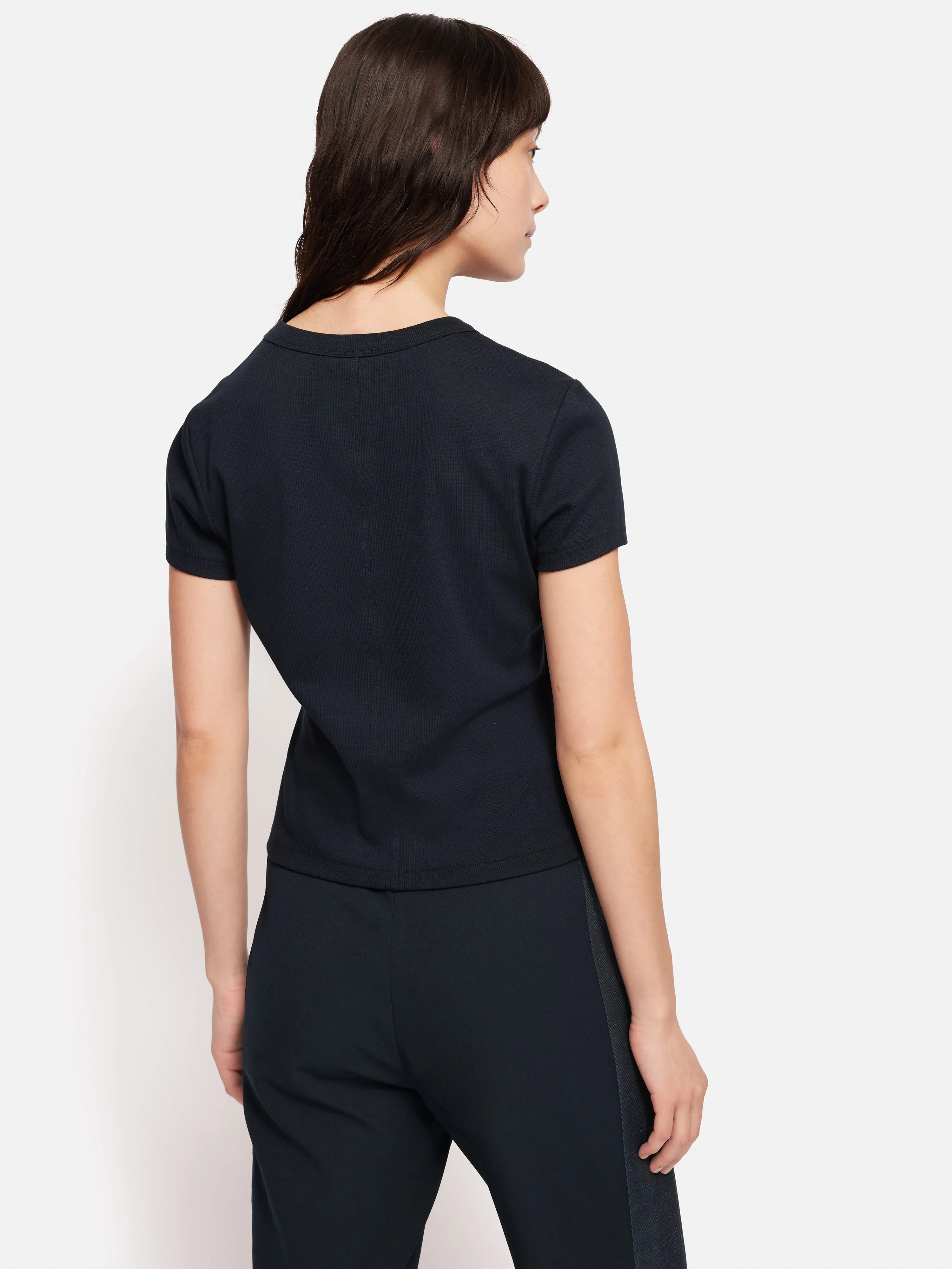 Fine Cotton Tee | Navy sold by Jigsaw product image thumbnail 5