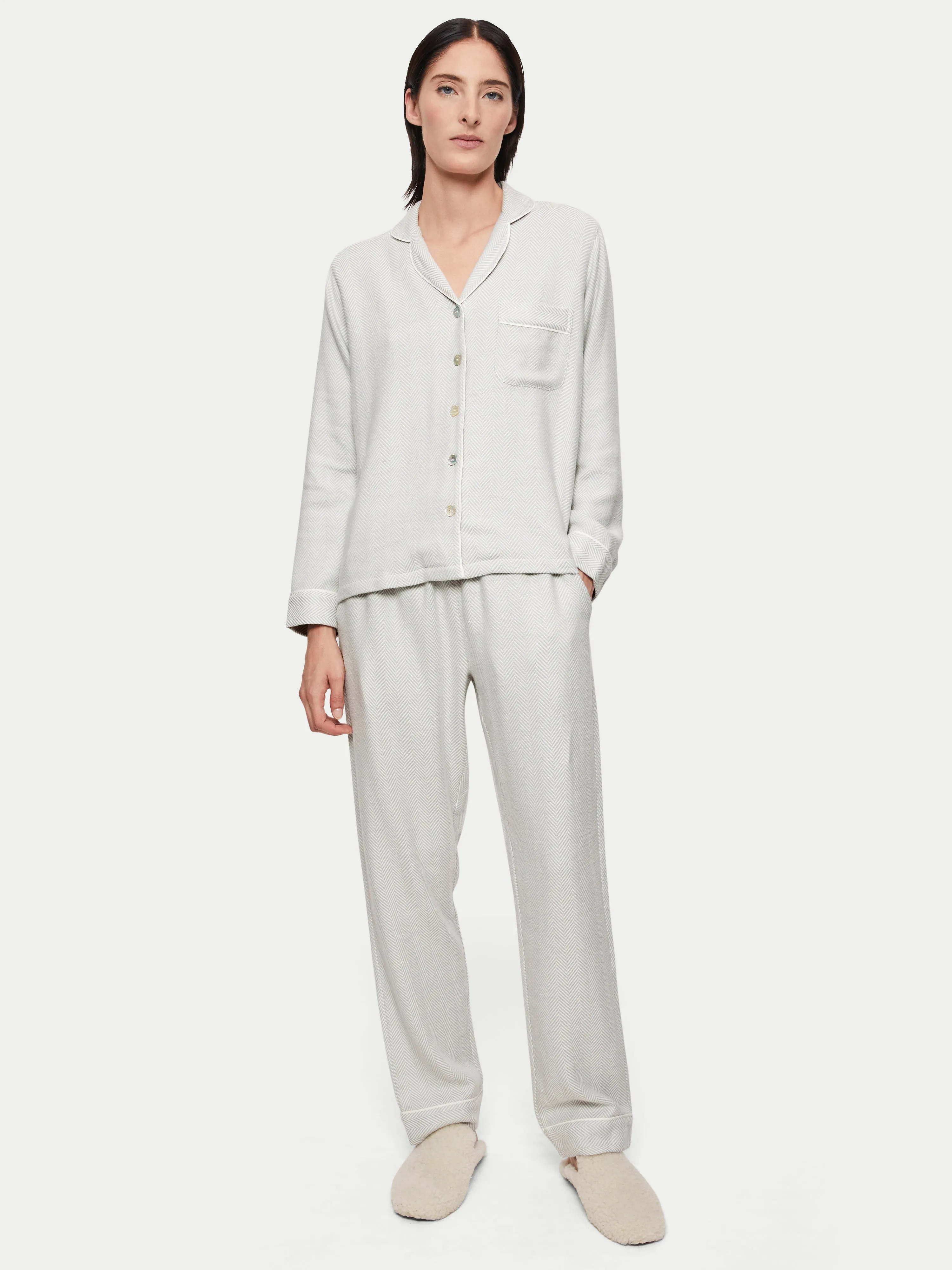 Herringbone Pyjamas | Grey sold by Jigsaw