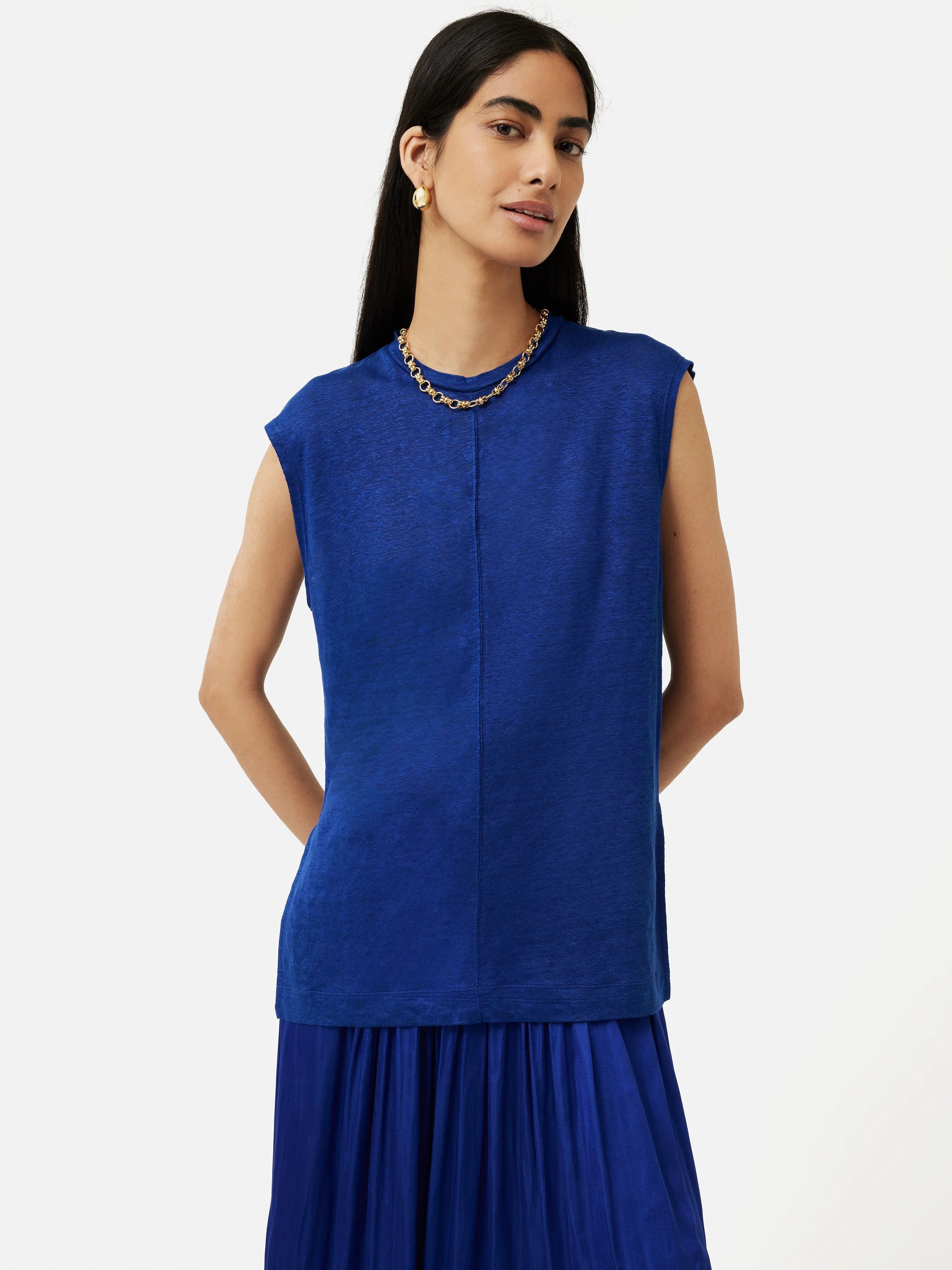 Linen Tunic Tee | Blue sold by Jigsaw product image thumbnail 4
