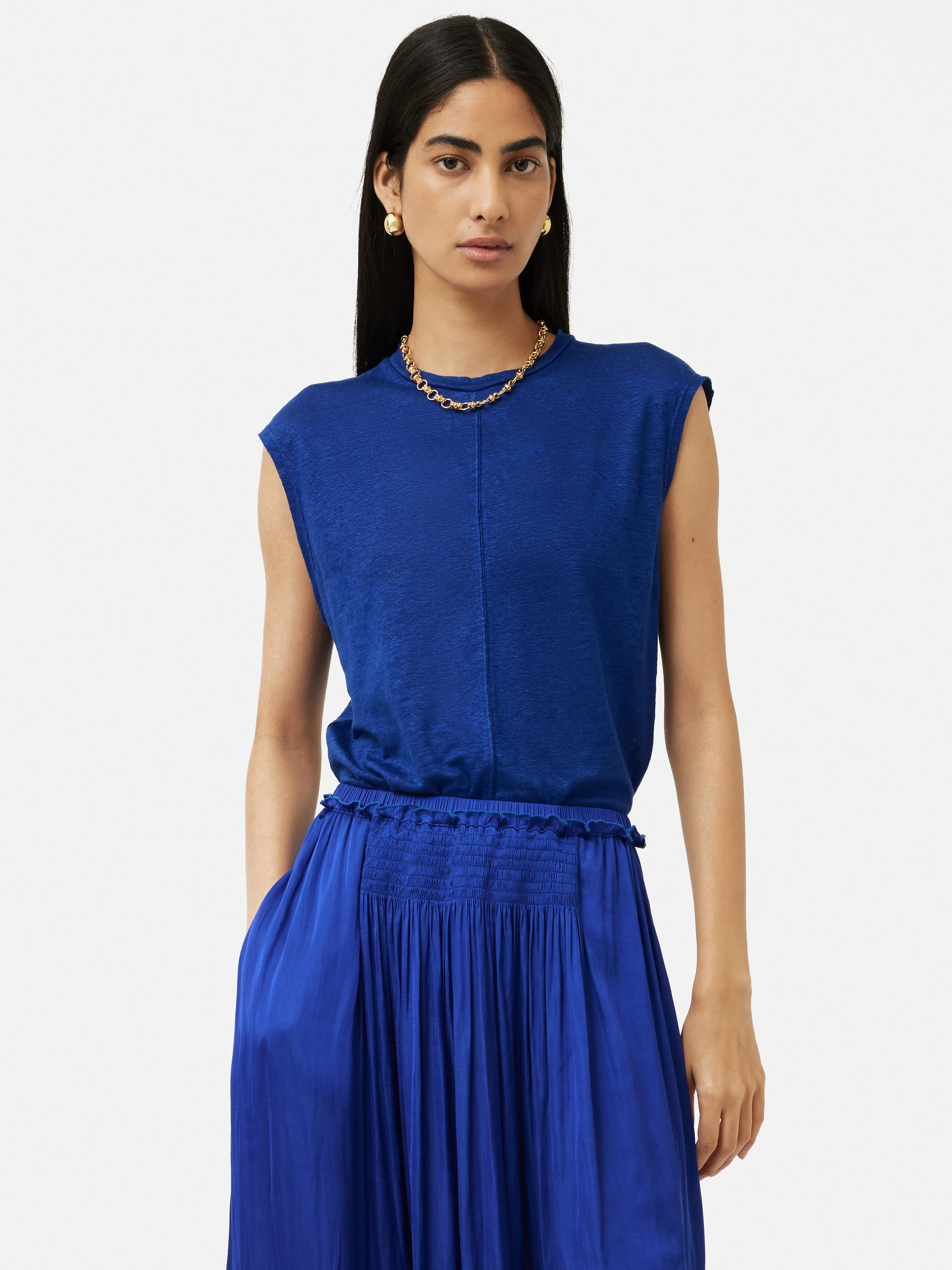 Linen Tunic Tee | Blue sold by Jigsaw product image thumbnail 2