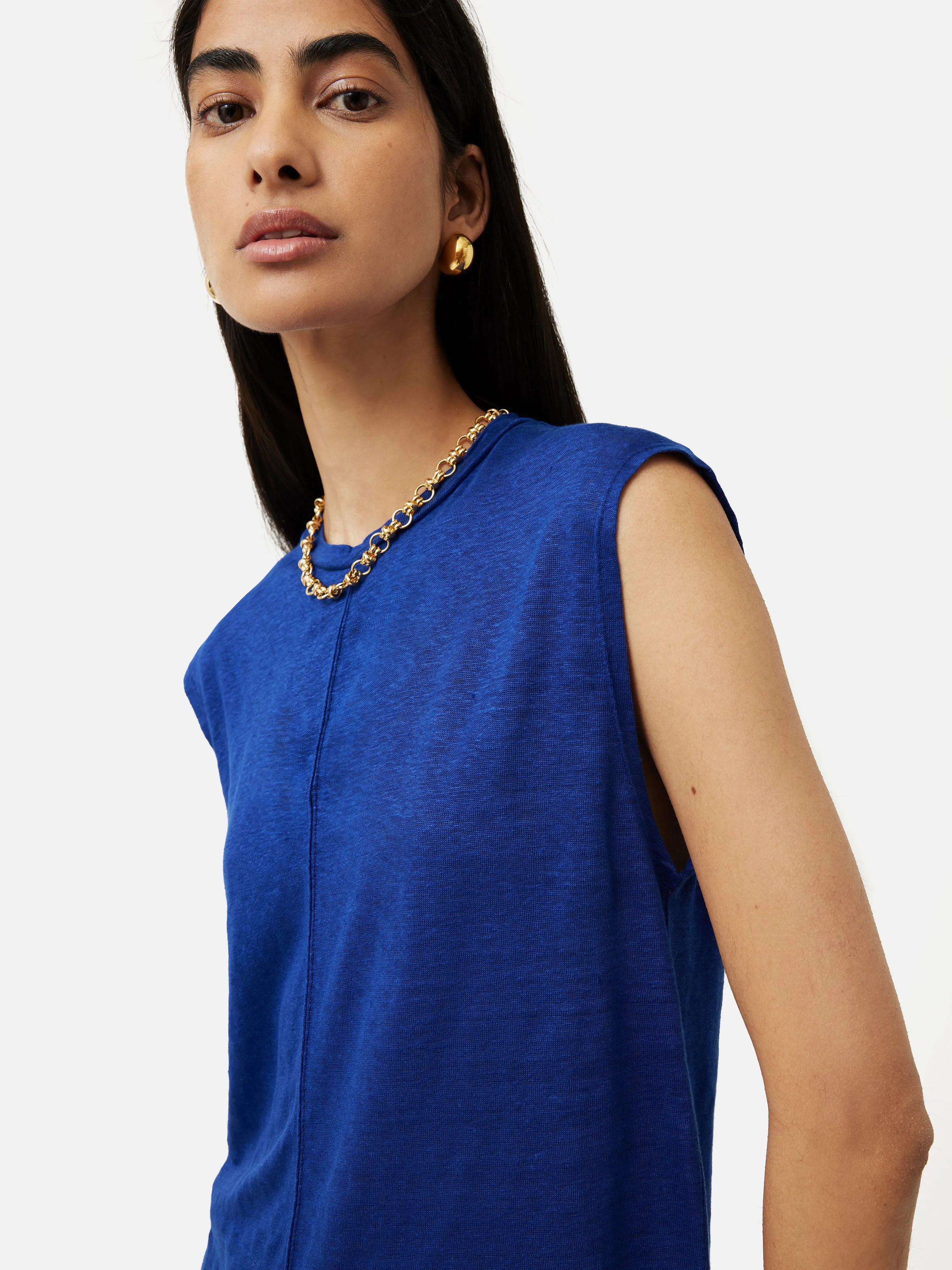 Linen Tunic Tee | Blue sold by Jigsaw product image thumbnail 3