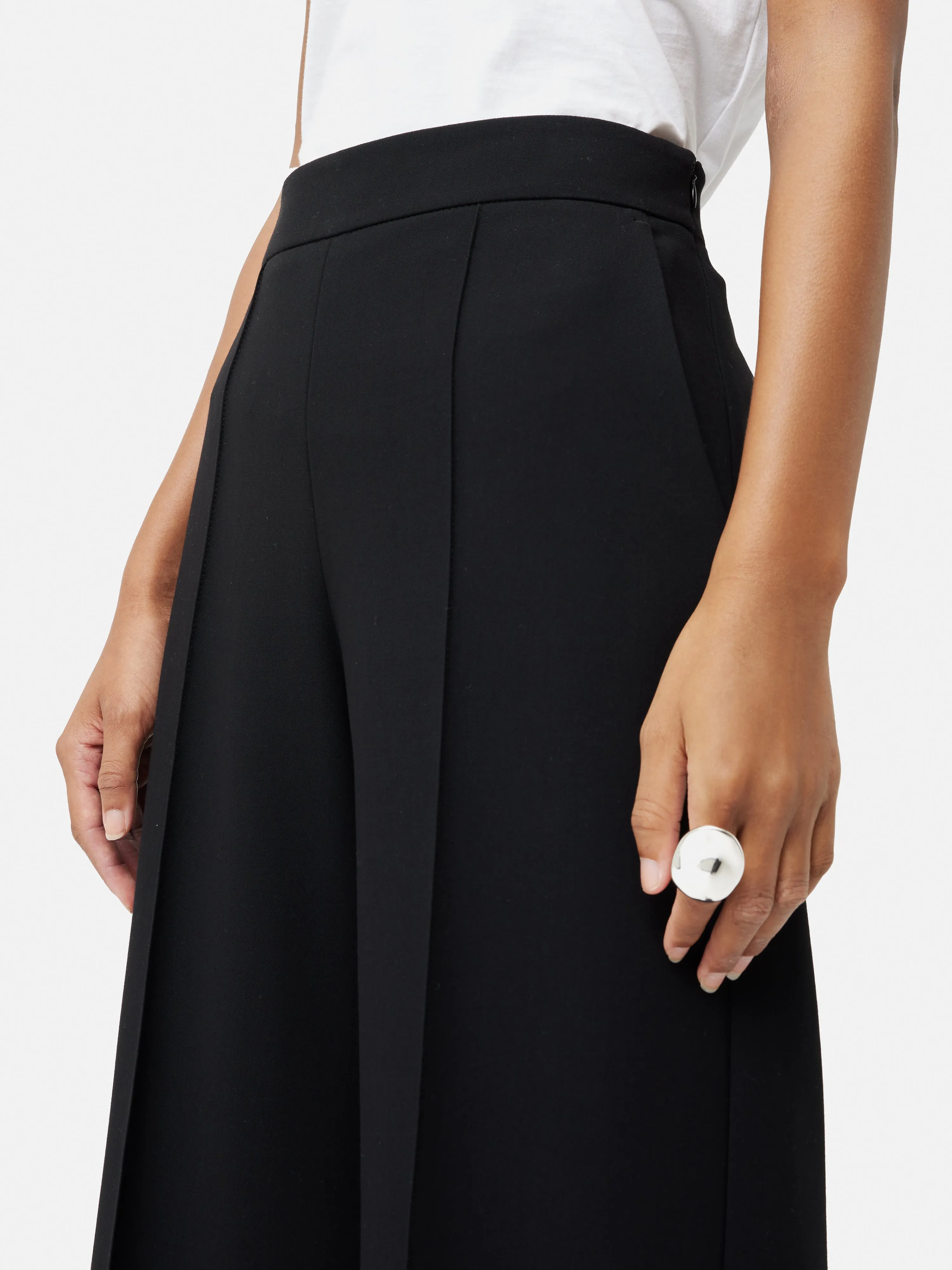 Italian Modern Crepe Sailor Trouser | Black sold by Jigsaw product image thumbnail 2