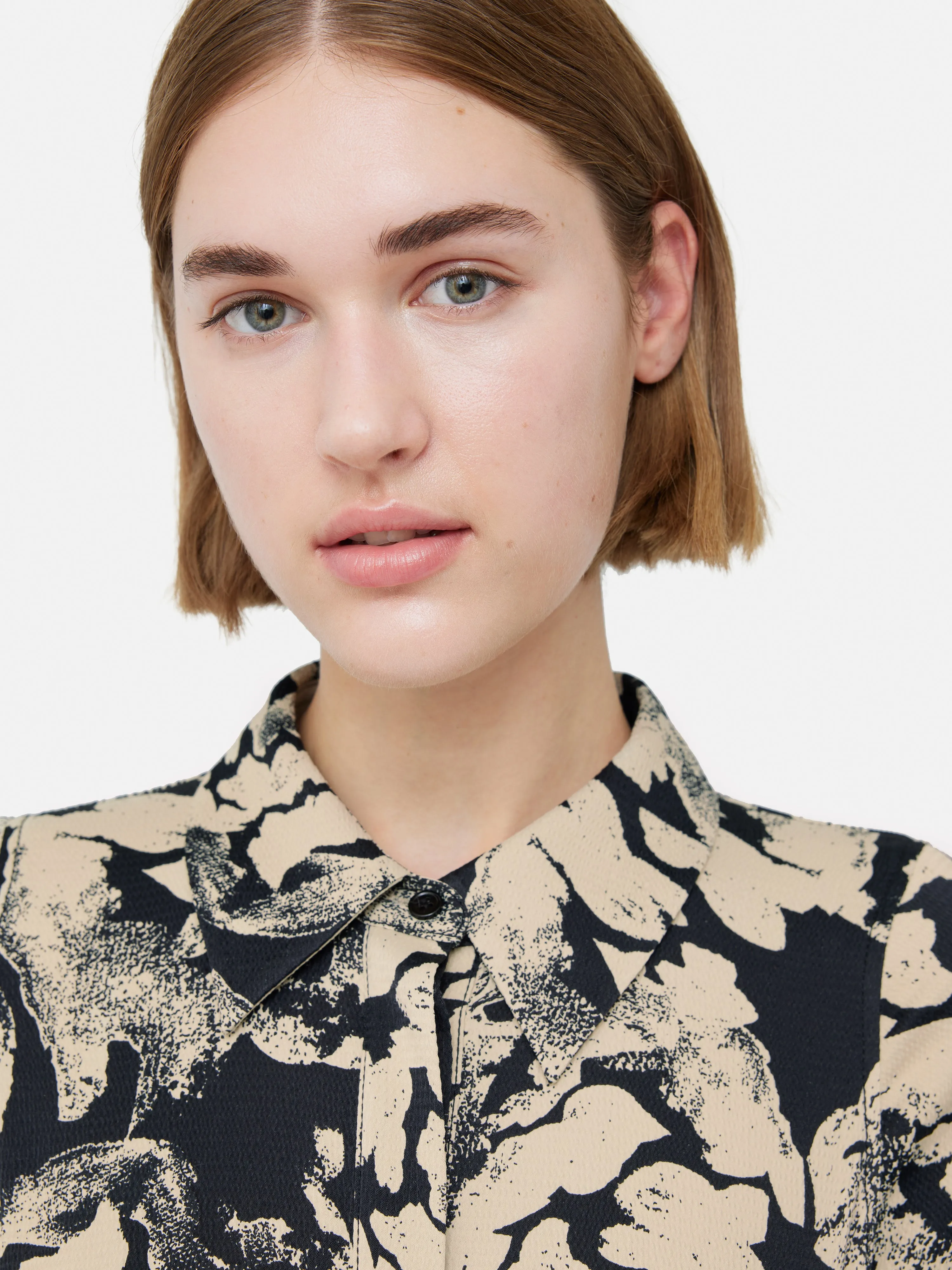 Ink Wave Satin Shirt Dress | Monochrome sold by Jigsaw product image thumbnail 5