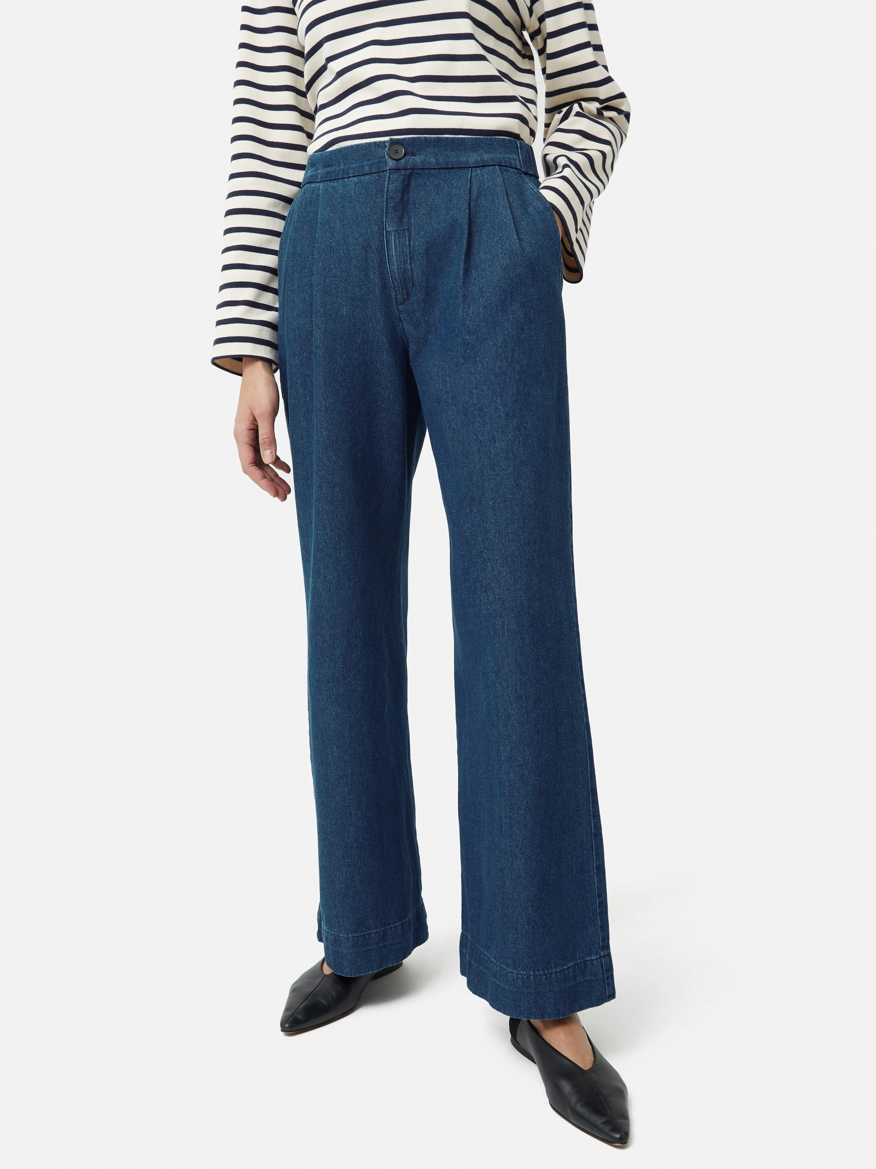 Denim Relaxed Trouser | Indigo sold by Jigsaw