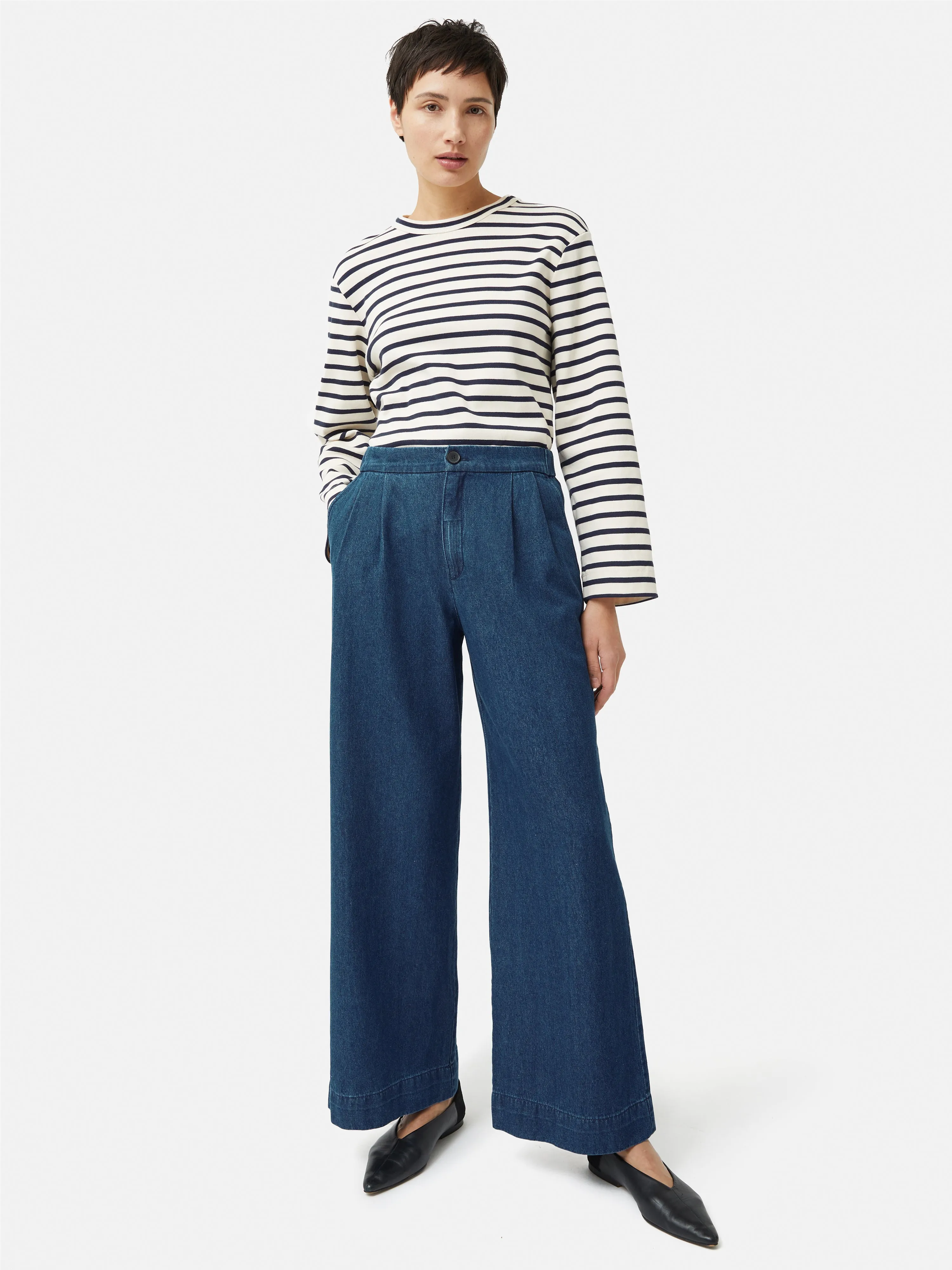 Denim Relaxed Trouser | Indigo sold by Jigsaw product image thumbnail 3