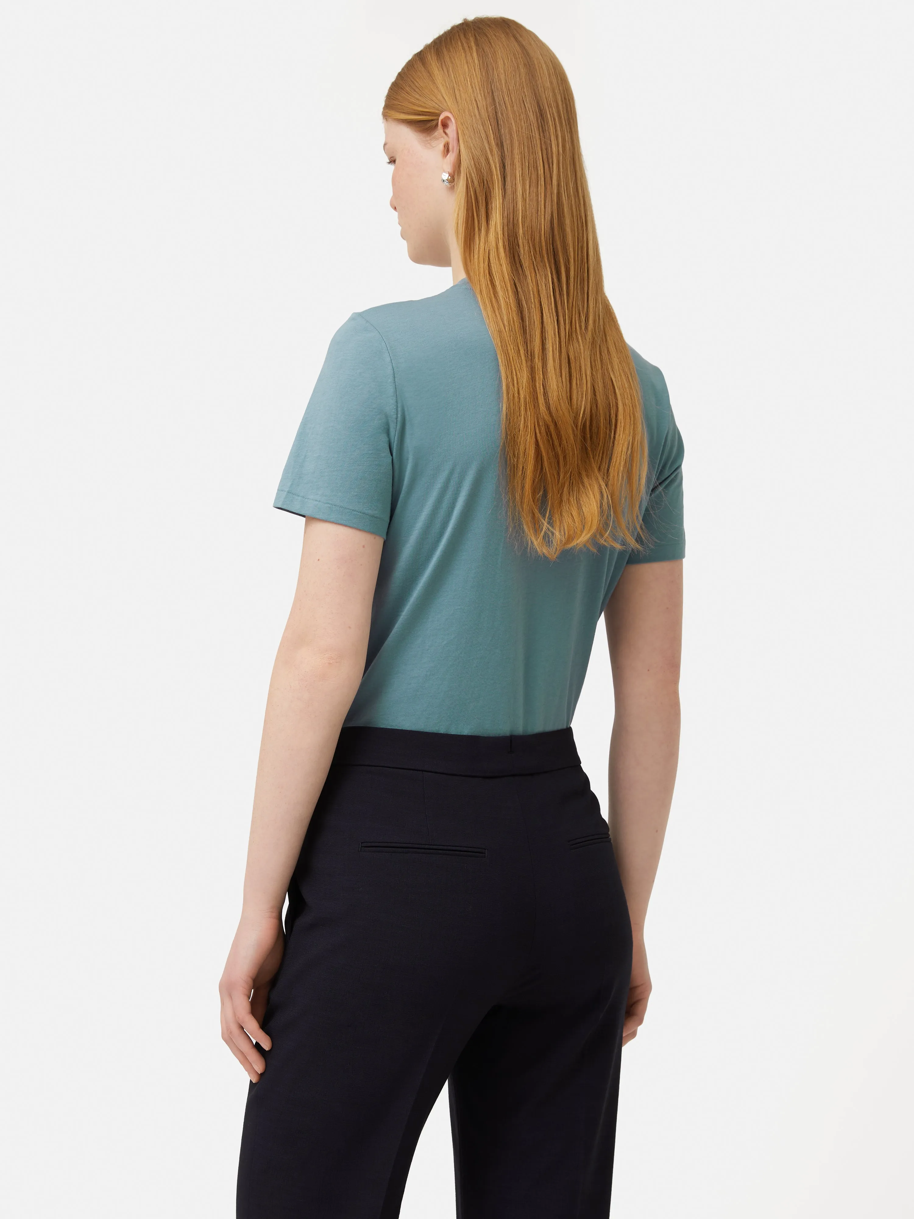 Supima Cotton Crew Neck Tee | Blue sold by Jigsaw product image thumbnail 5