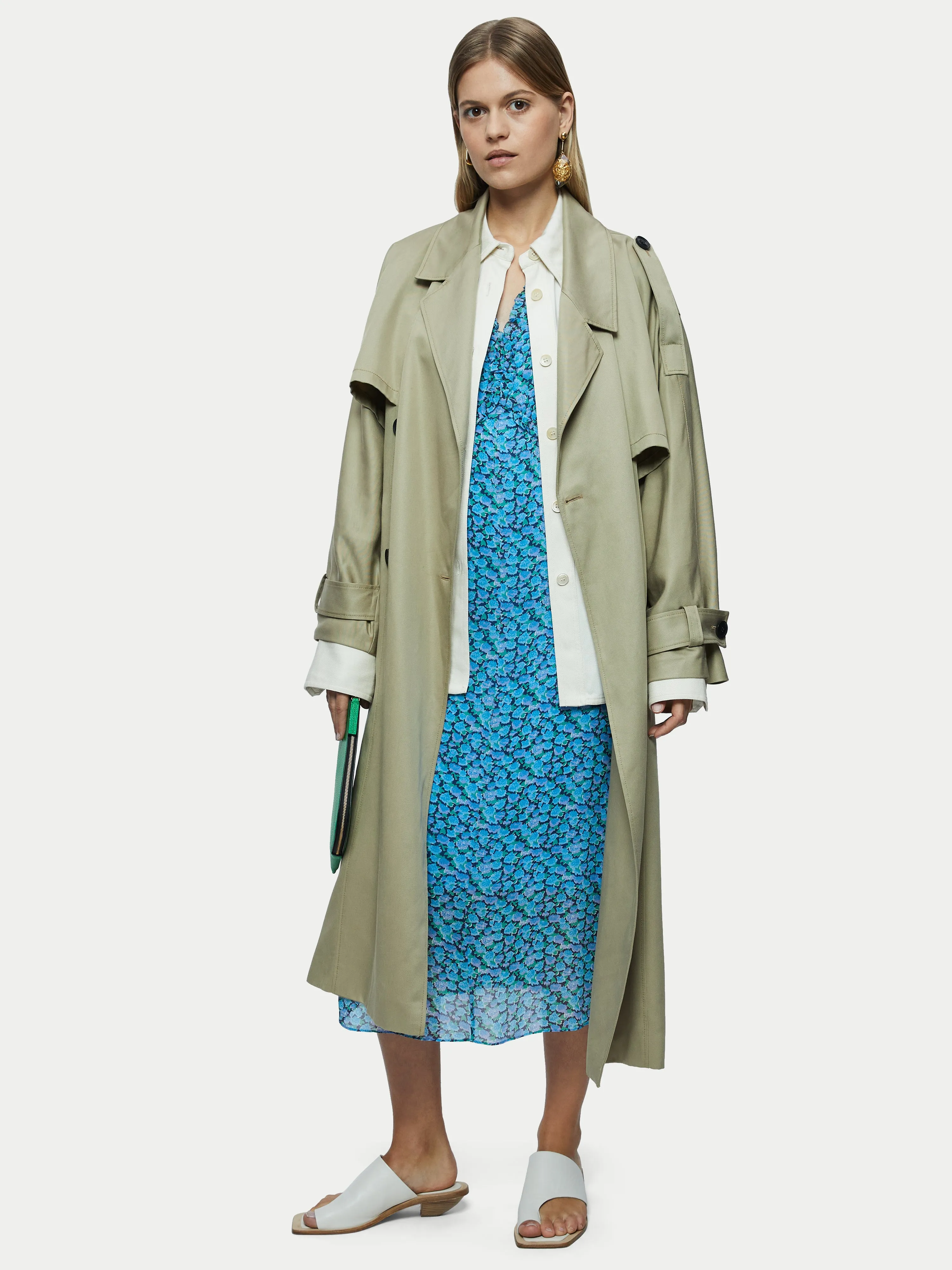 Hydrangea Crinkle Dress | Blue sold by Jigsaw product image thumbnail 5