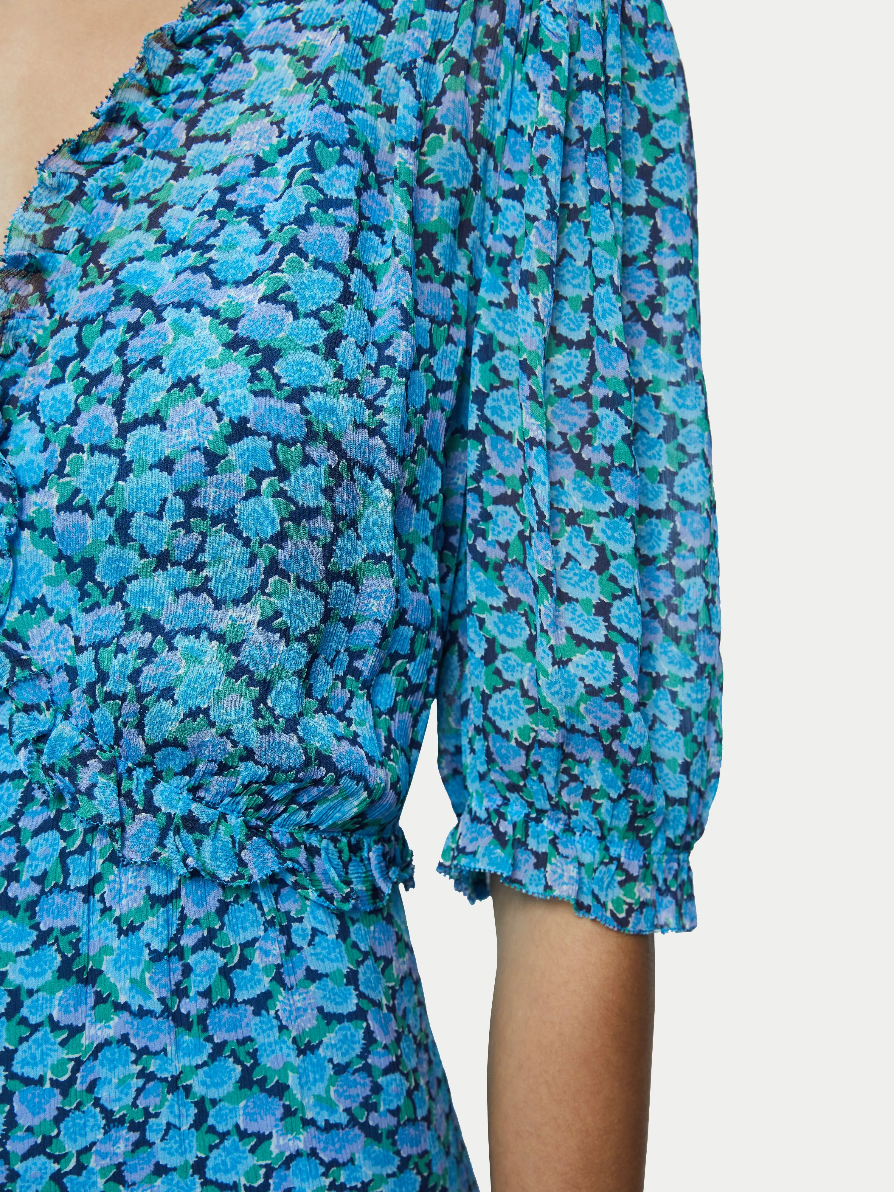 Hydrangea Crinkle Dress | Blue sold by Jigsaw product image thumbnail 3