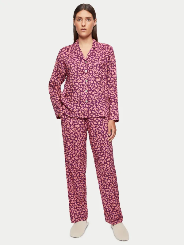 Cottage Ditsy Pyjama | Aubergine sold by Jigsaw