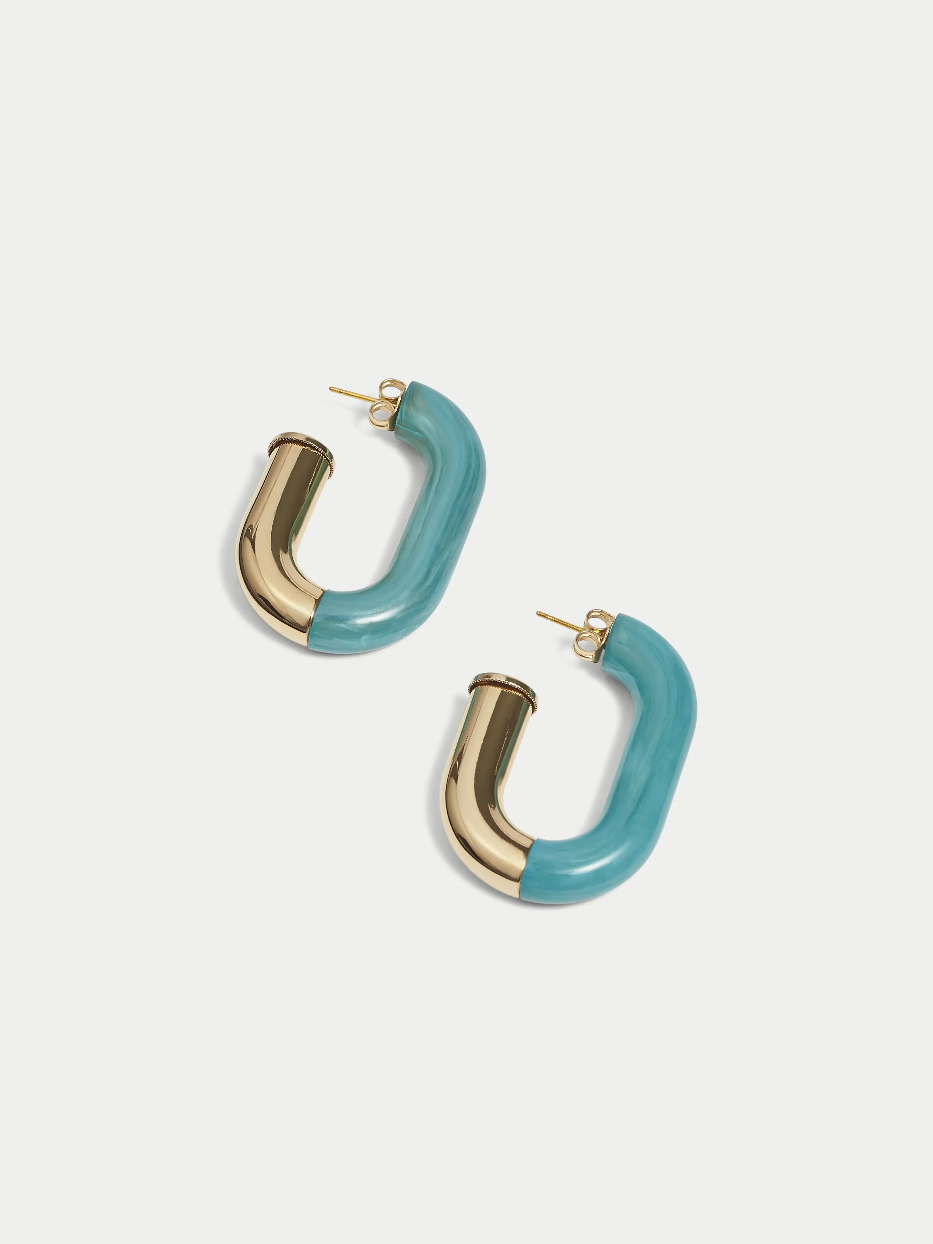Resin And Metal Hoop Earring | Blue sold by Jigsaw product image thumbnail 2
