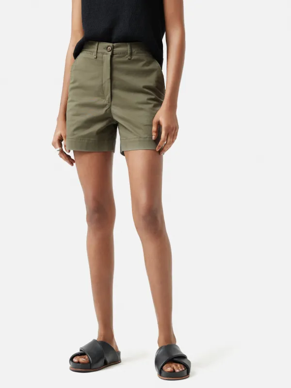 Cotton Chino Short | Olive sold by Jigsaw
