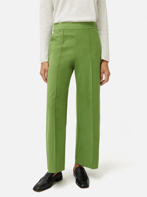 Italian Modern Crepe Sailor Trouser | Green sold by Jigsaw