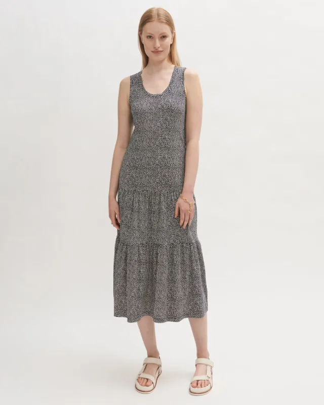 Animal Polka Tiered Dress | French Navy sold by Jigsaw