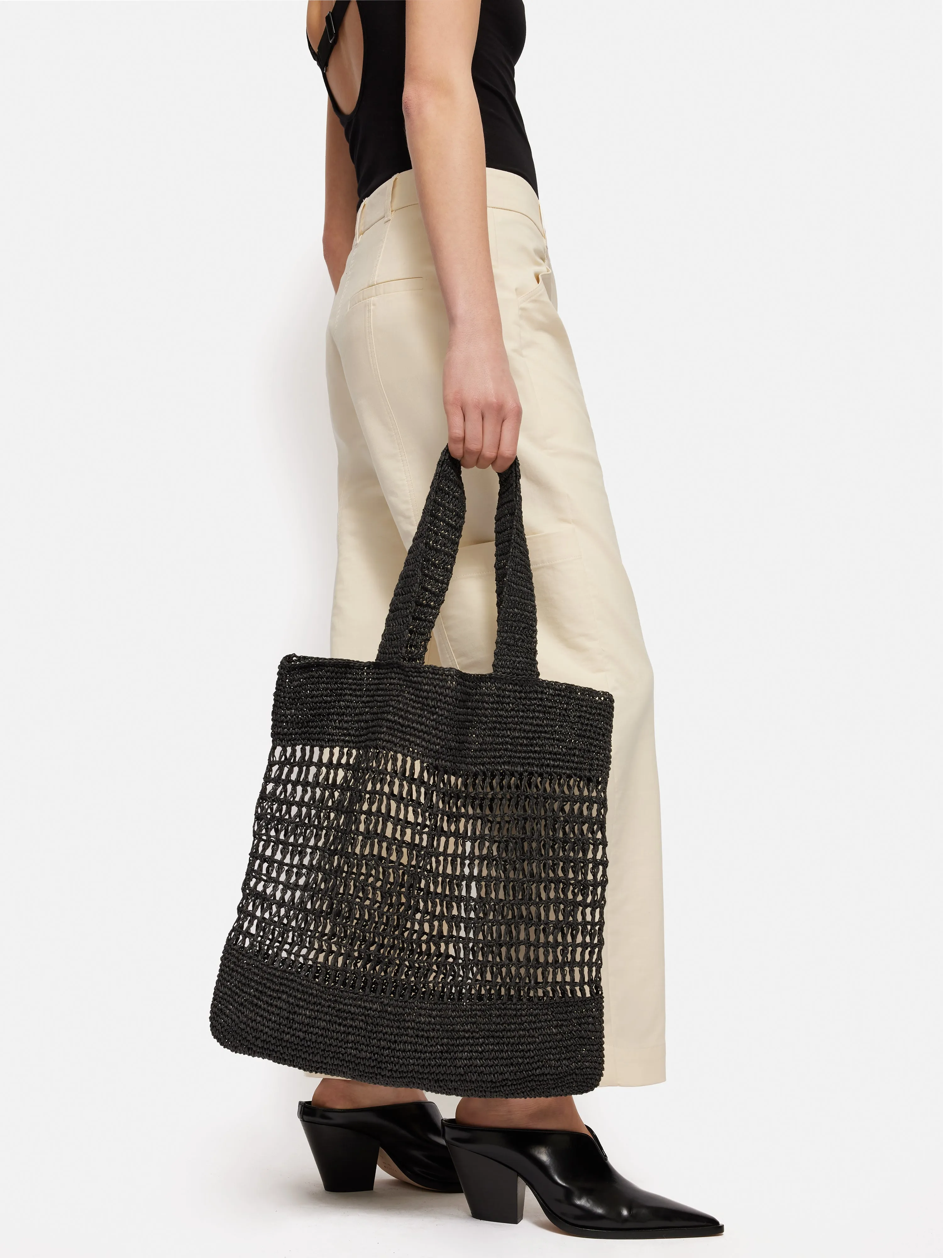 Crochet Tote | Black sold by Jigsaw product image thumbnail 4