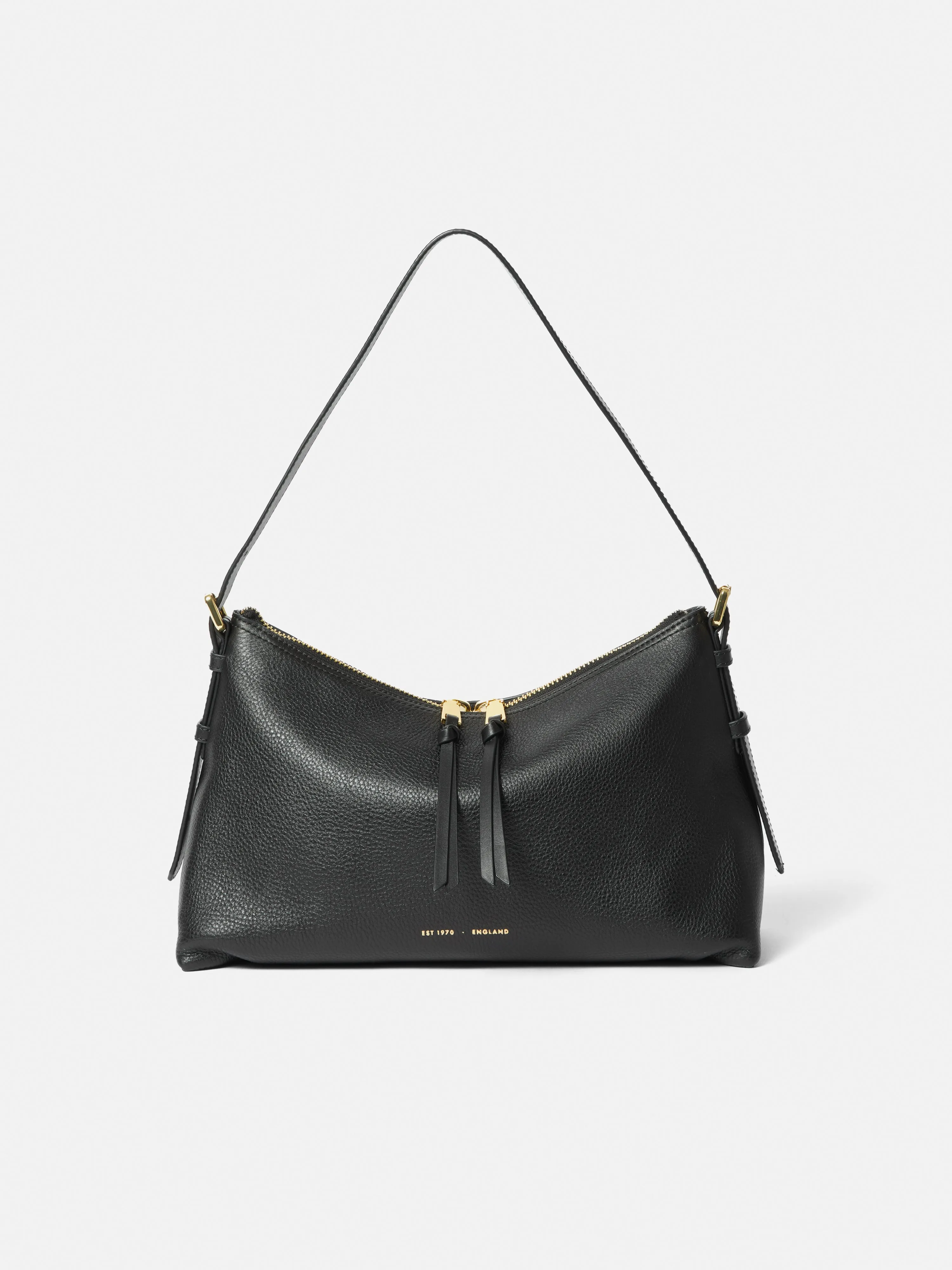 Trafalgar Leather Shoulder Bag | Black sold by Jigsaw