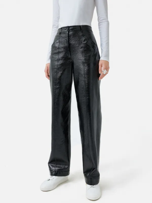 Patent Hatton Trouser | Black sold by Jigsaw