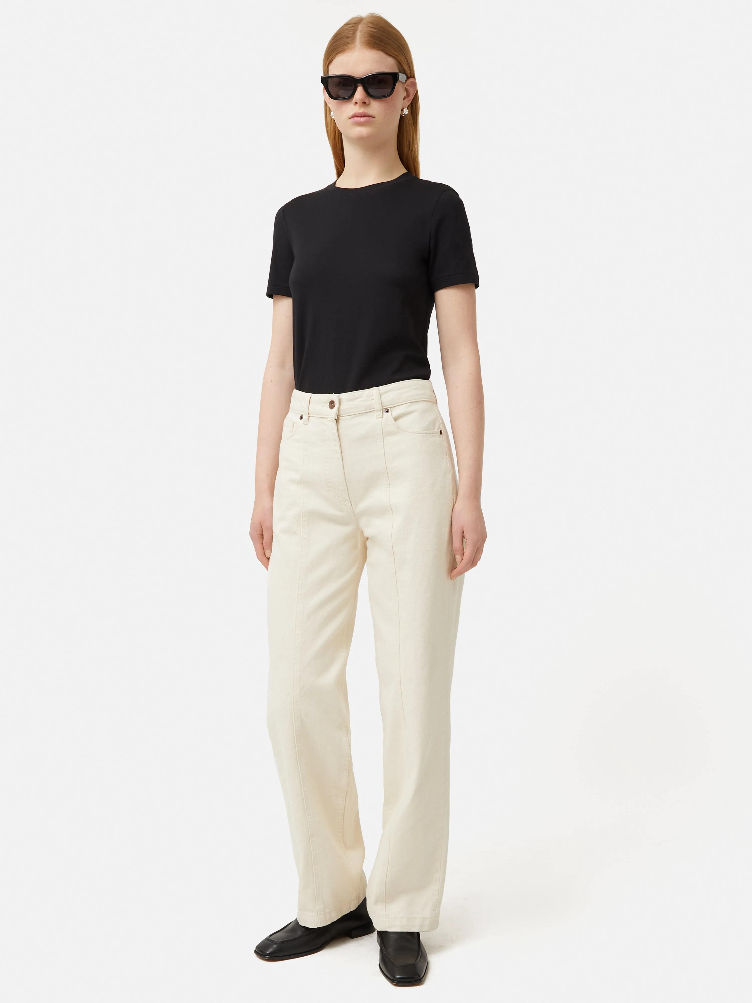 Supima Cotton Crew Neck Tee | Black sold by Jigsaw product image thumbnail 3