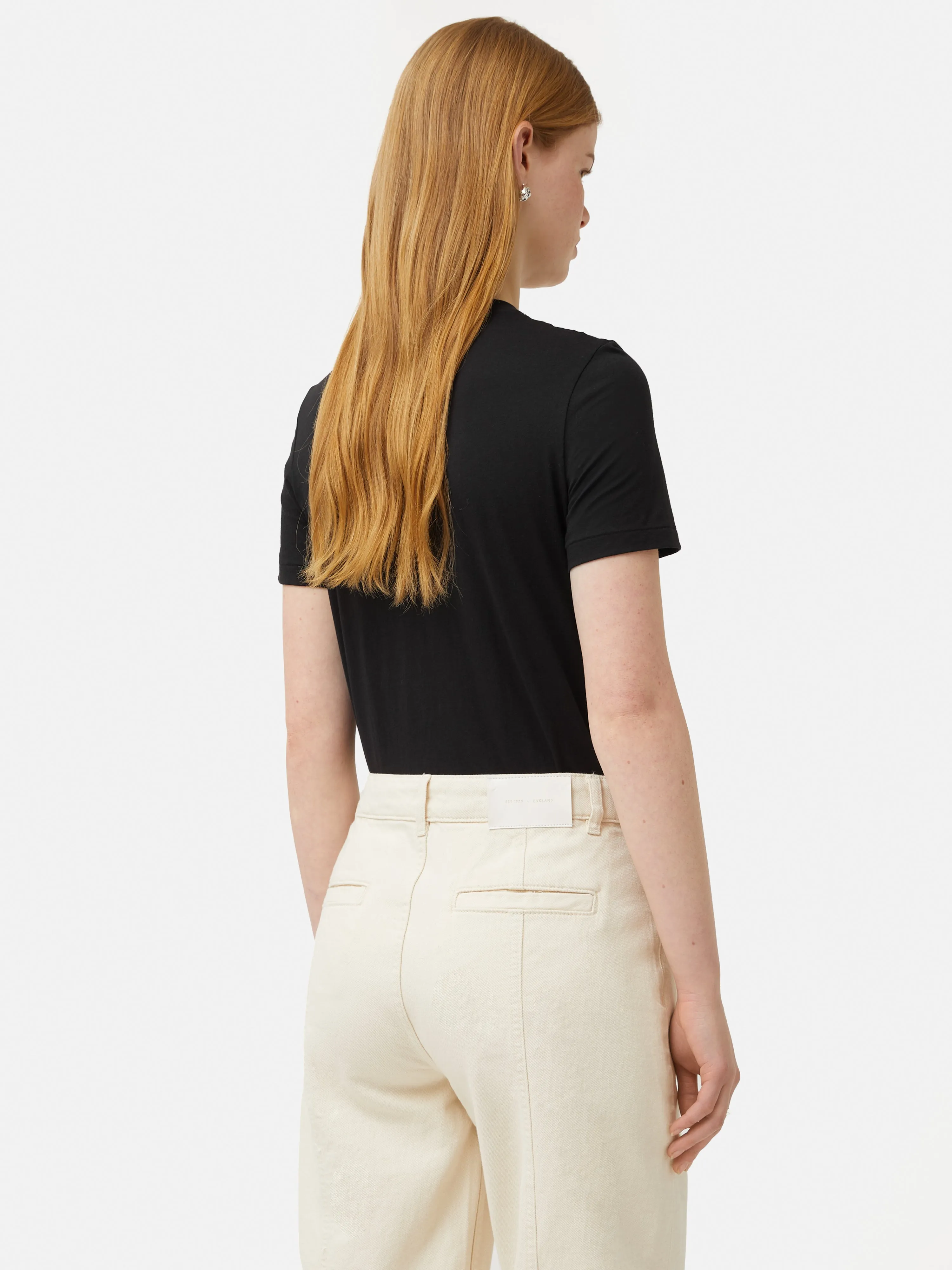 Supima Cotton Crew Neck Tee | Black sold by Jigsaw product image thumbnail 5