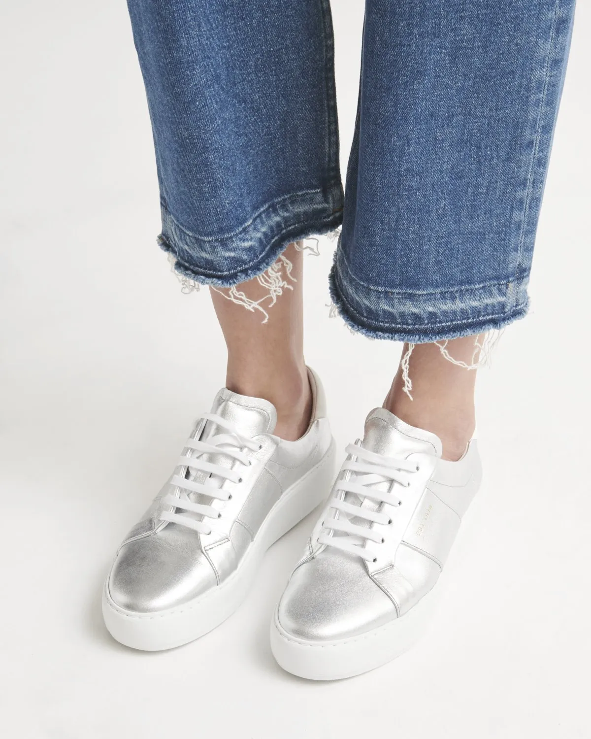 Riva Leather Platform Trainer | Silver sold by Jigsaw product image thumbnail 2