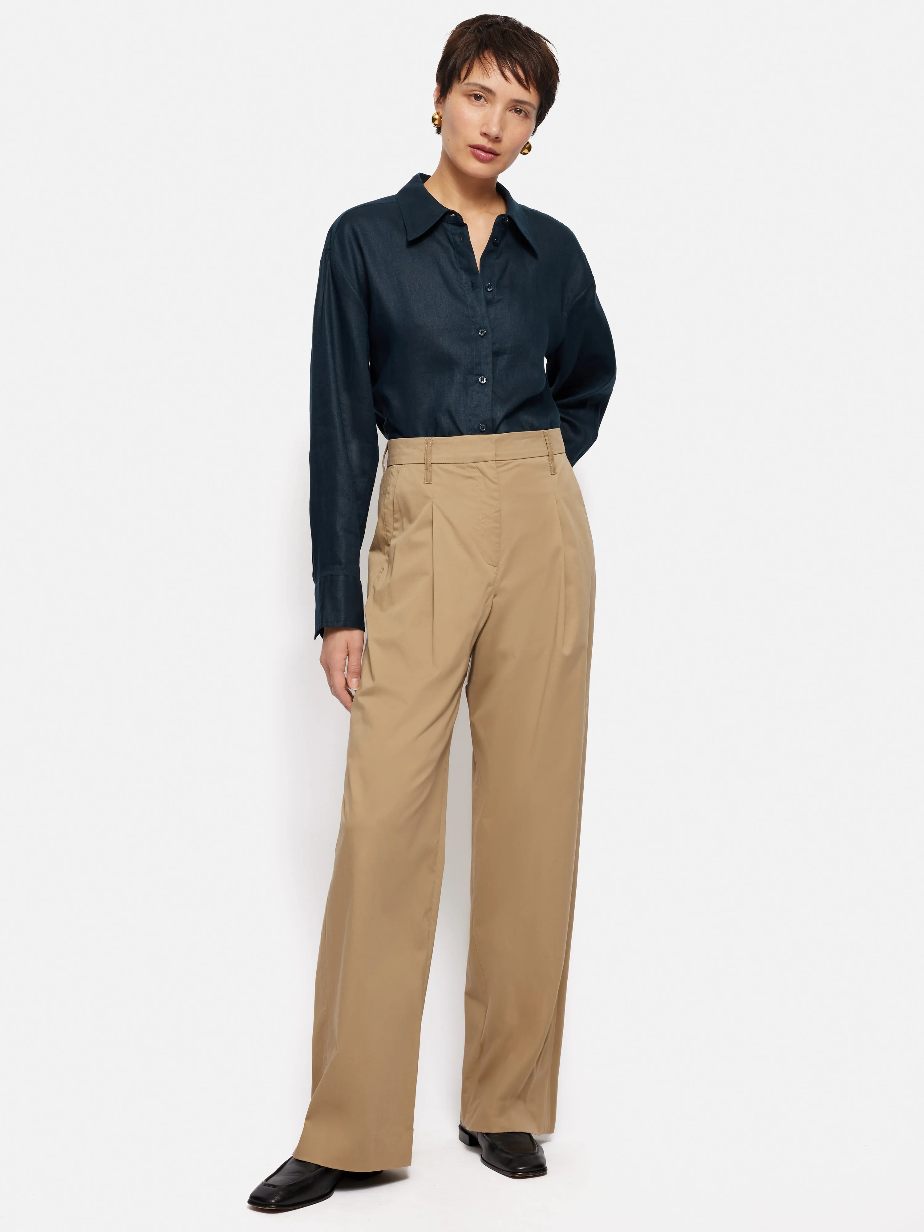 Linen Casual Shirt | Navy sold by Jigsaw product image thumbnail 3